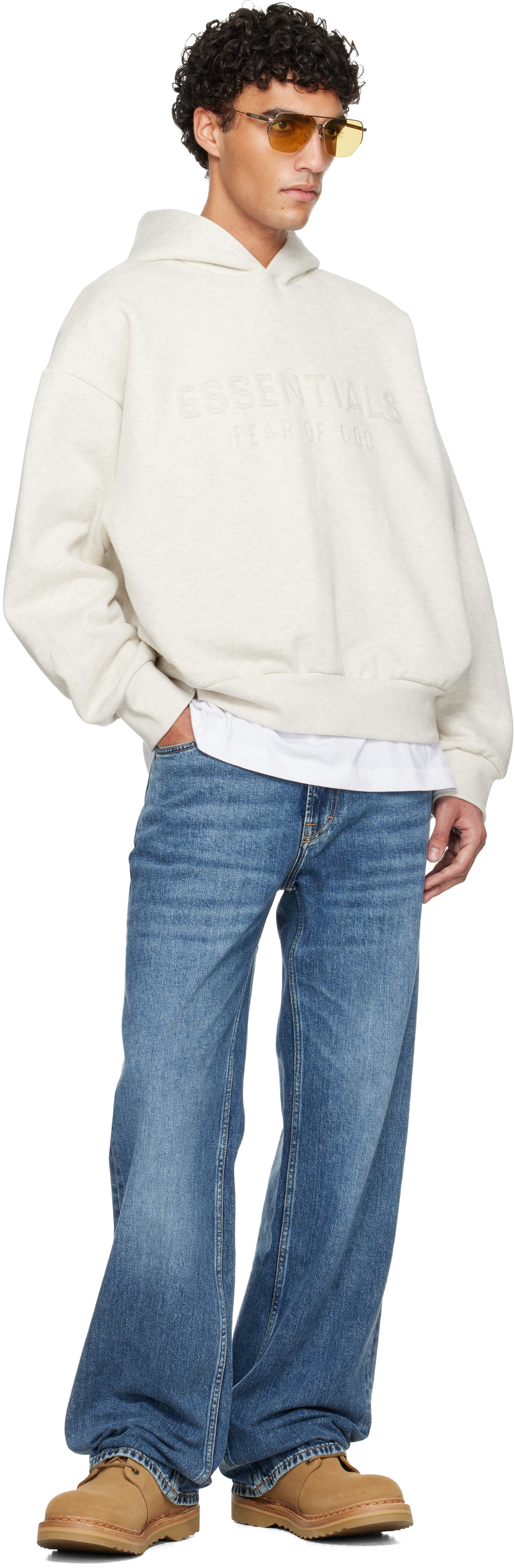 Fear of God ESSENTIALS - 오프 화이트 홀리데이 에센셜 클래식 후디
