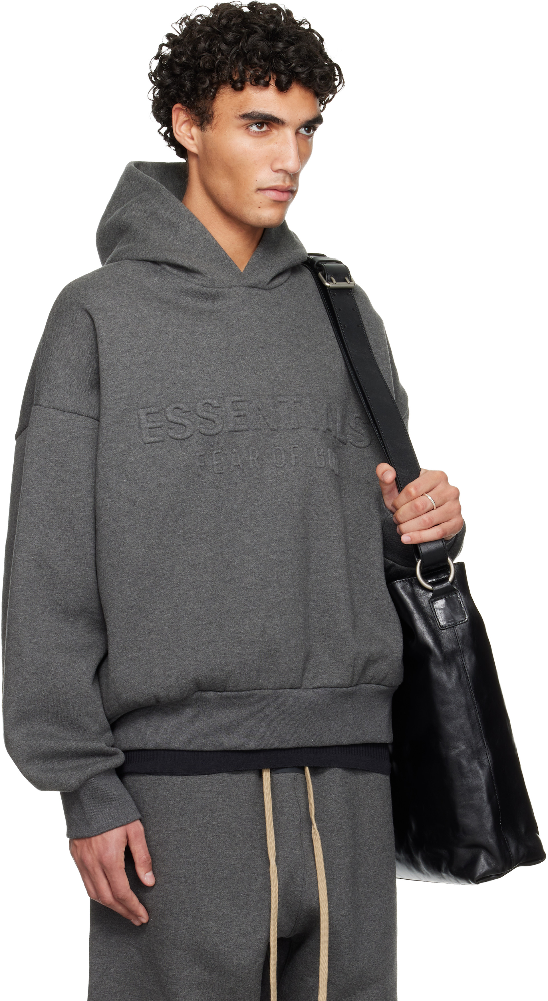 fear of god ESSENTIALS グレー XS パーカー FEAR OF GOD ESSENTIALS Logo Pullover Hoodie | Grey | FARFETCH