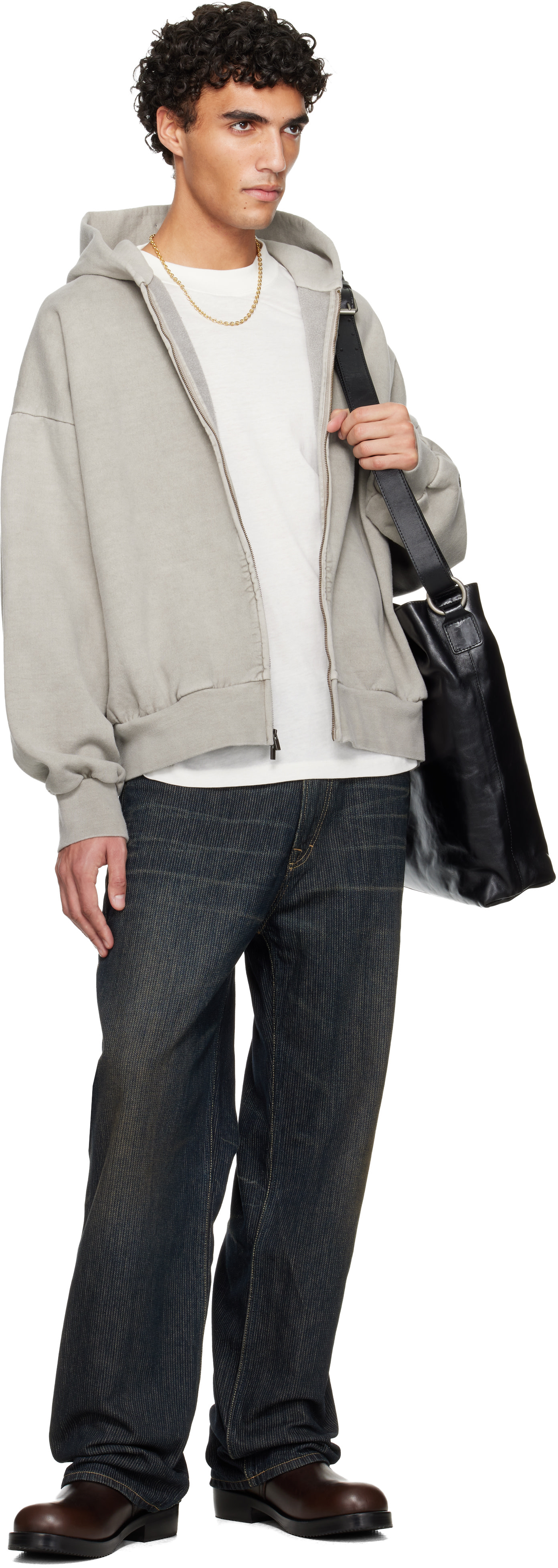 Fear of God ESSENTIALS: Gray Holiday Embroidered Classic Full Zip