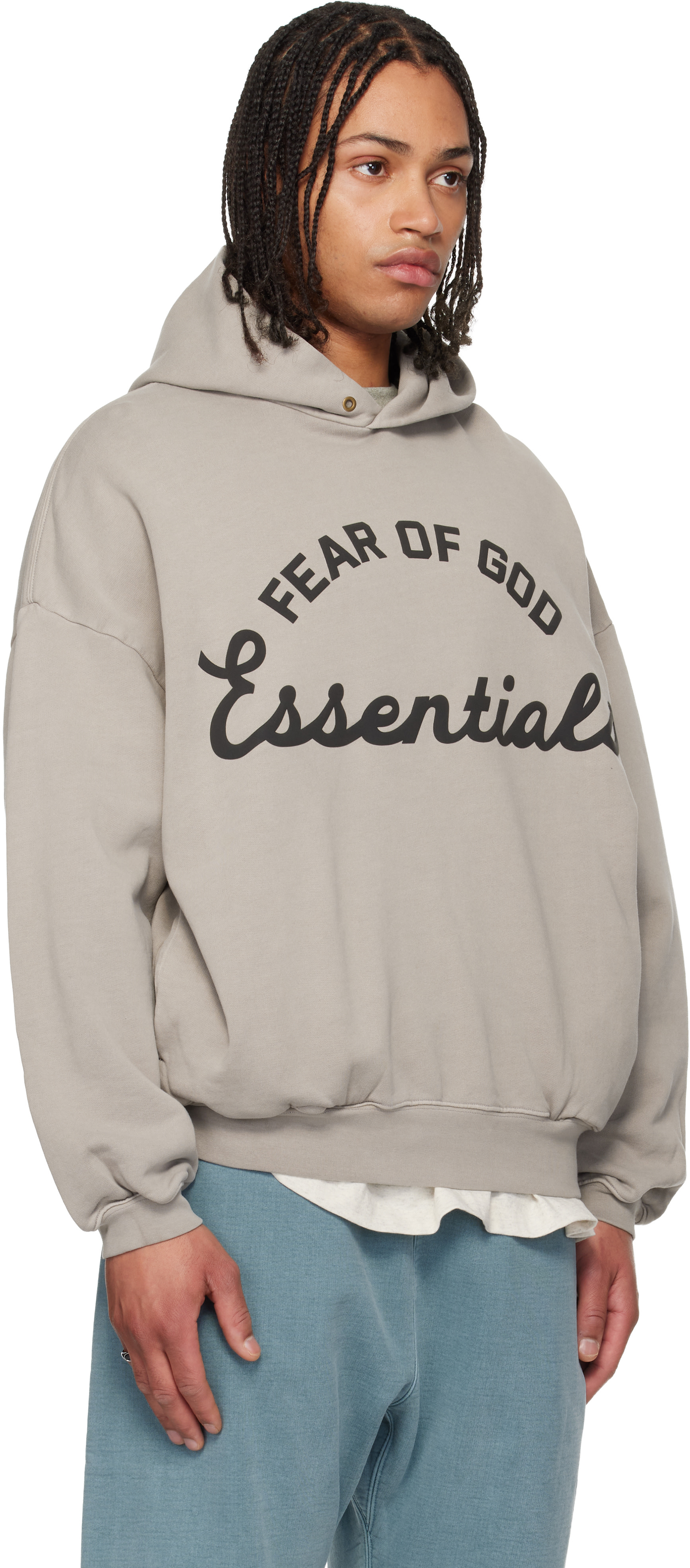Fear of God ESSENTIALS - Pull à capuche 90s gris à logo Training
