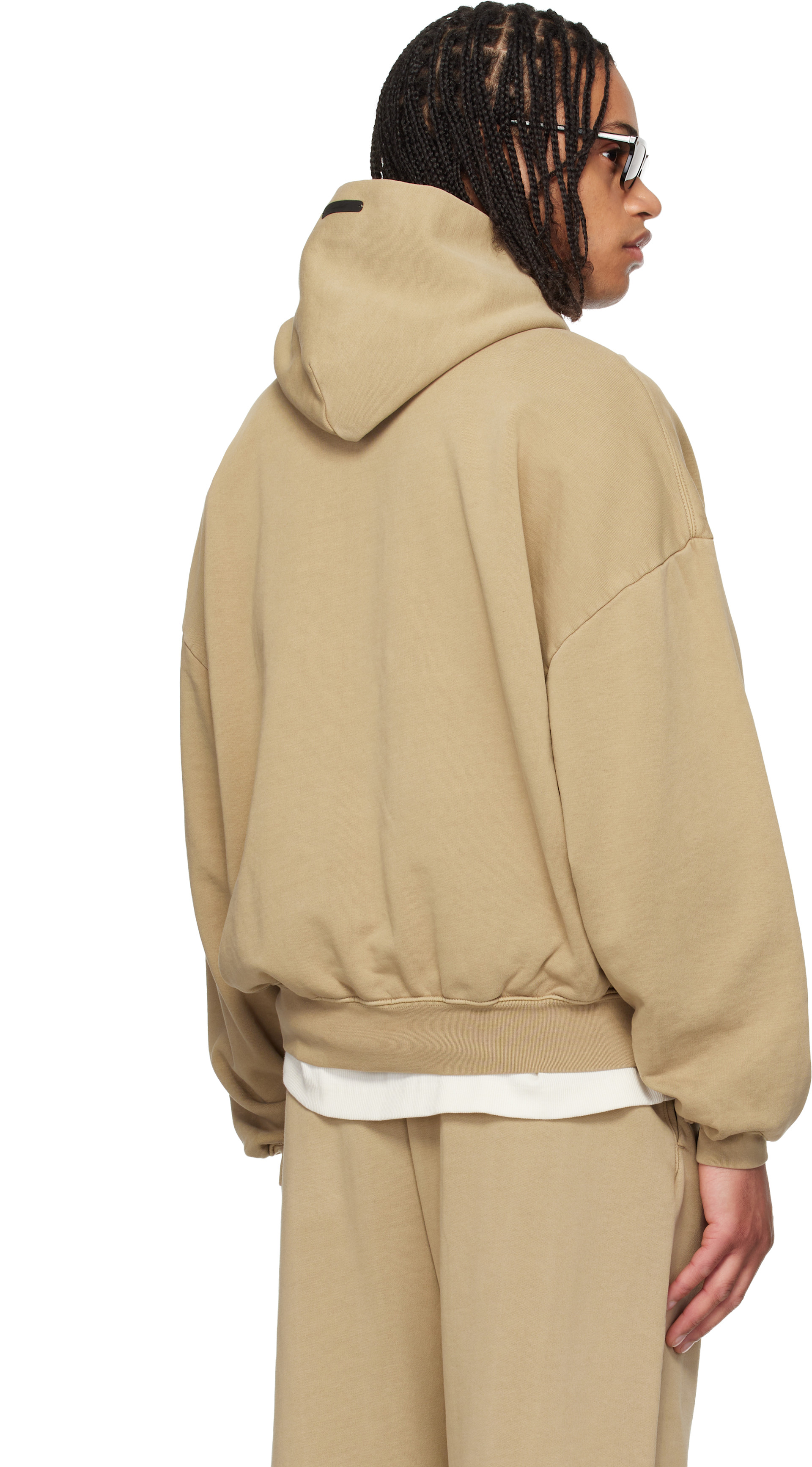 Fear of God ESSENTIALS - Pull à capuche 90s beige à logo Training
