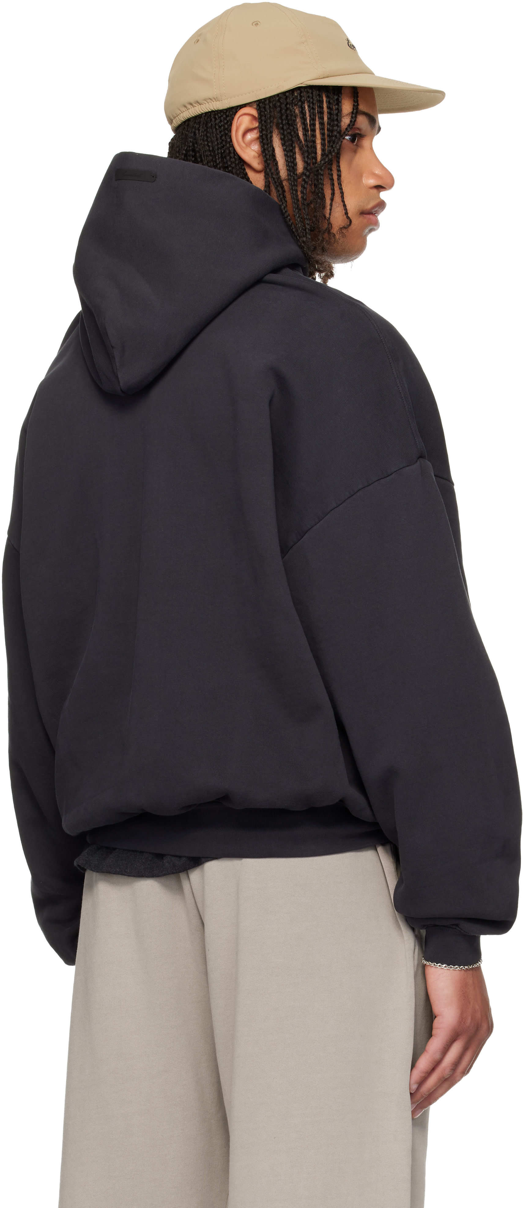 Fear of God ESSENTIALS - Pull à capuche 90s noir à logo Training