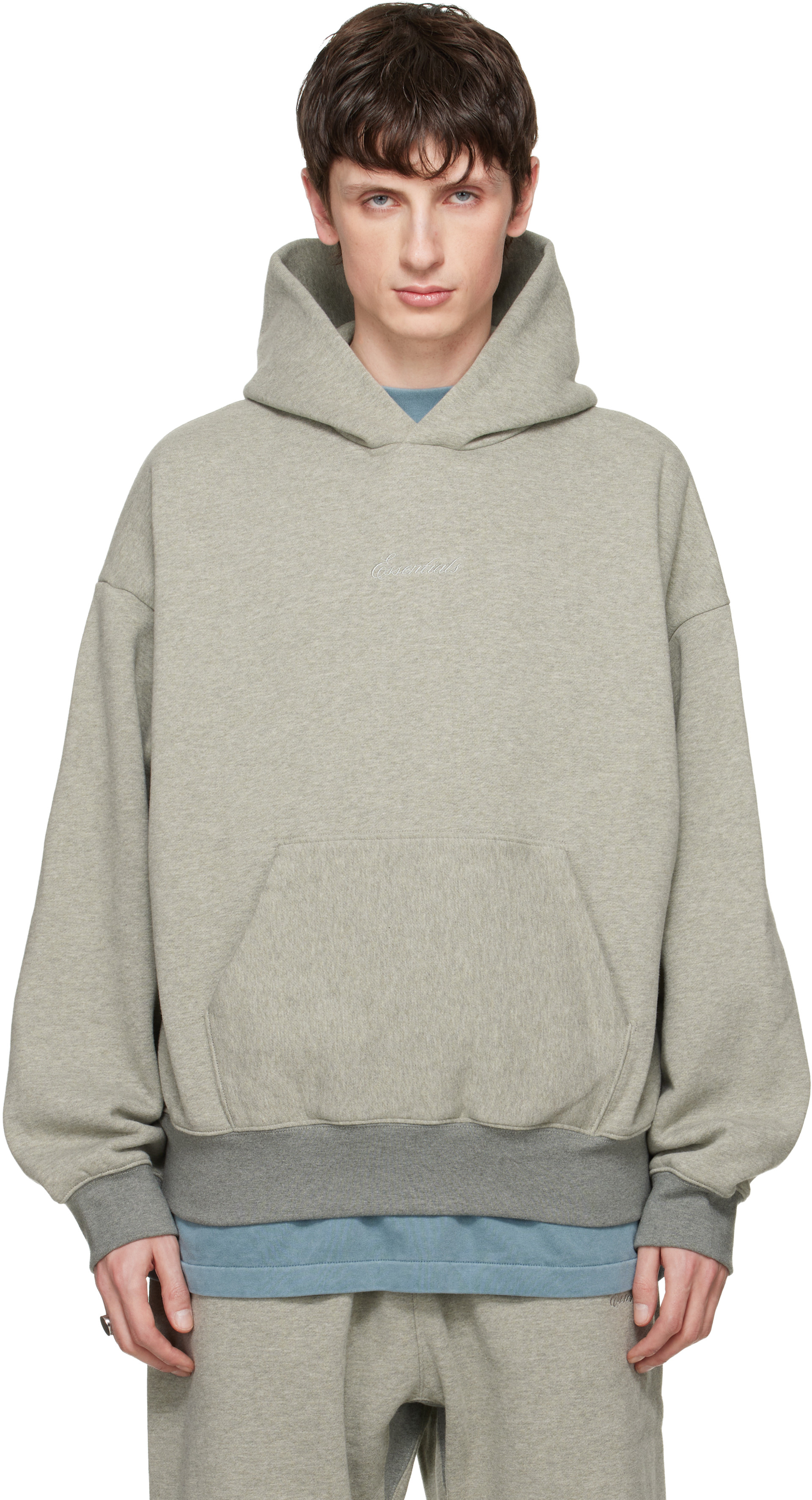 Fear of God ESSENTIALS - 그레이 시그니처 클래식 후디