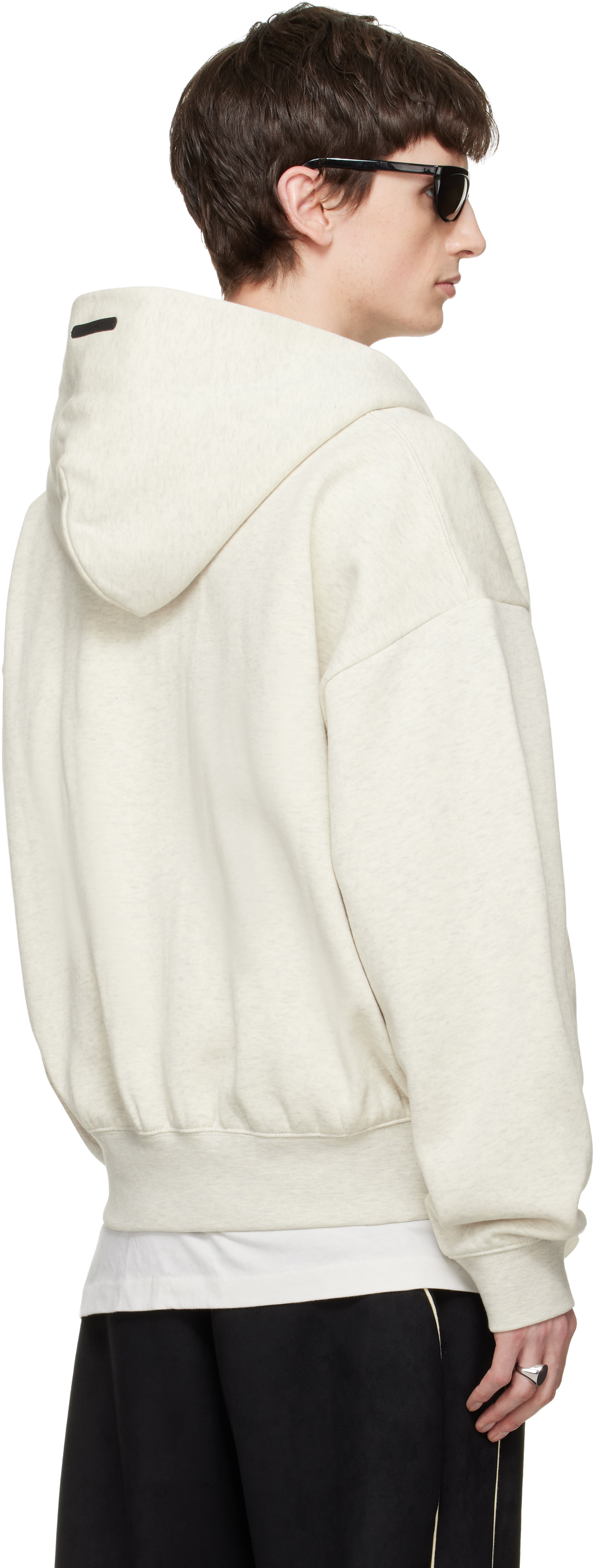 Fear of God ESSENTIALS - Pull à capuche gris à glissière et à logo