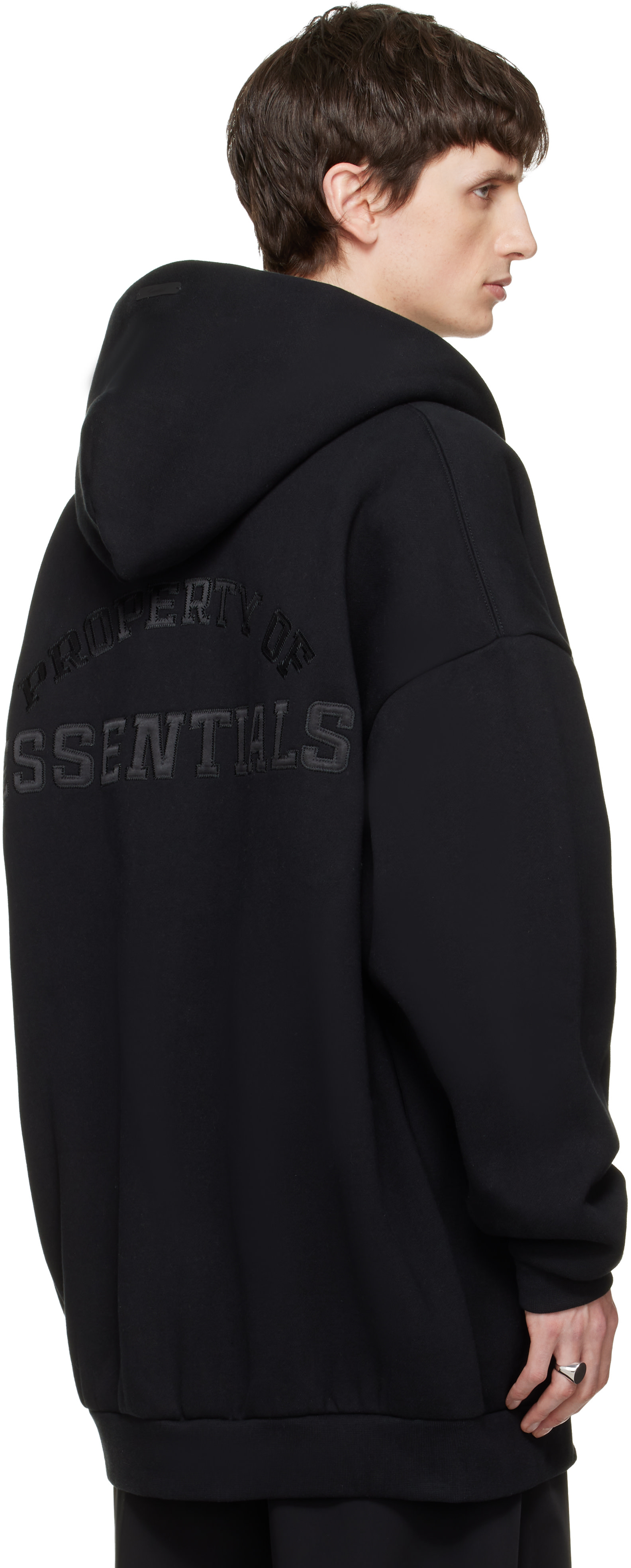 Fear of God ESSENTIALS - 블랙 프로퍼티 라운지 집업 후디