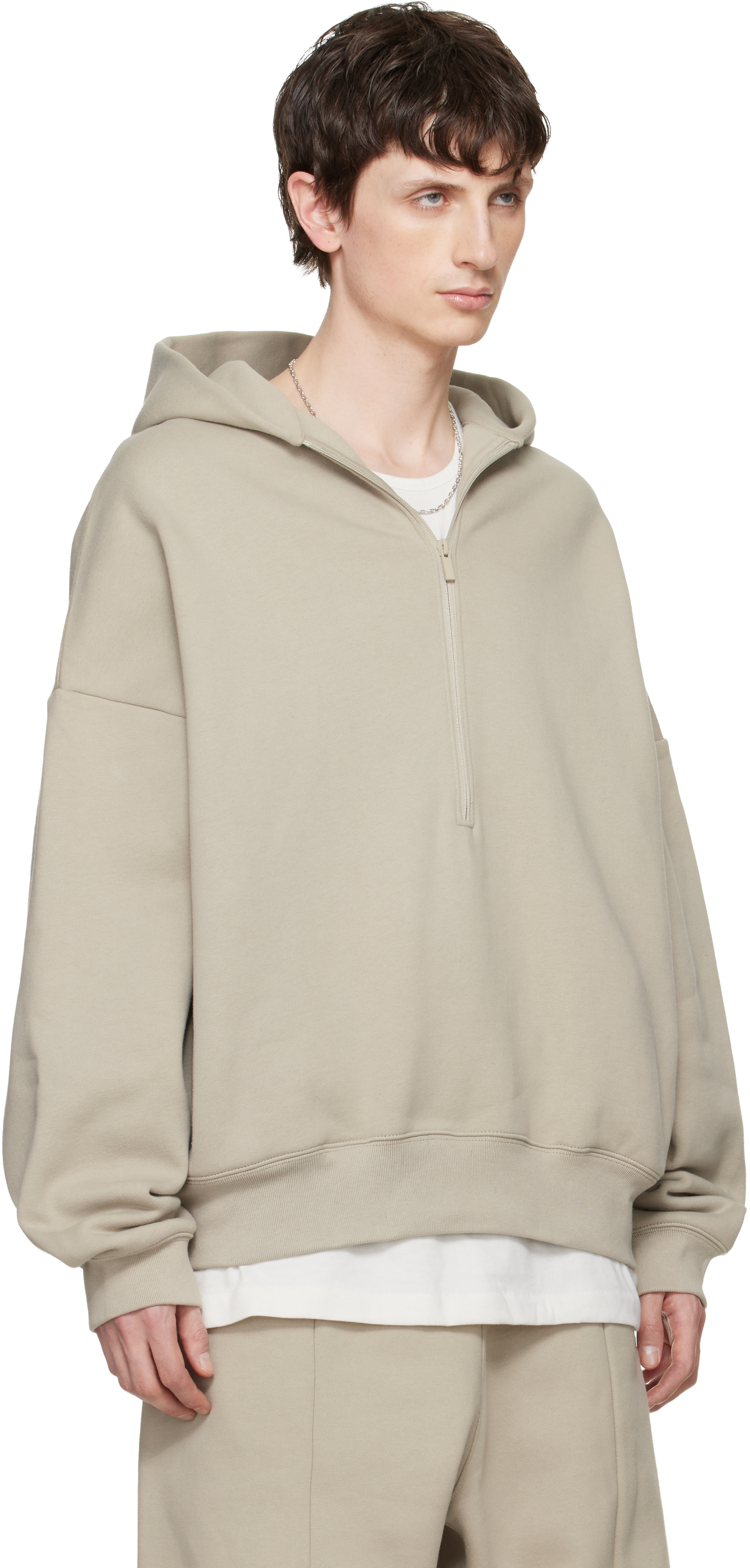 Fear of God ESSENTIALS - グレー 'Property' Lounge ハーフジップ フーディ