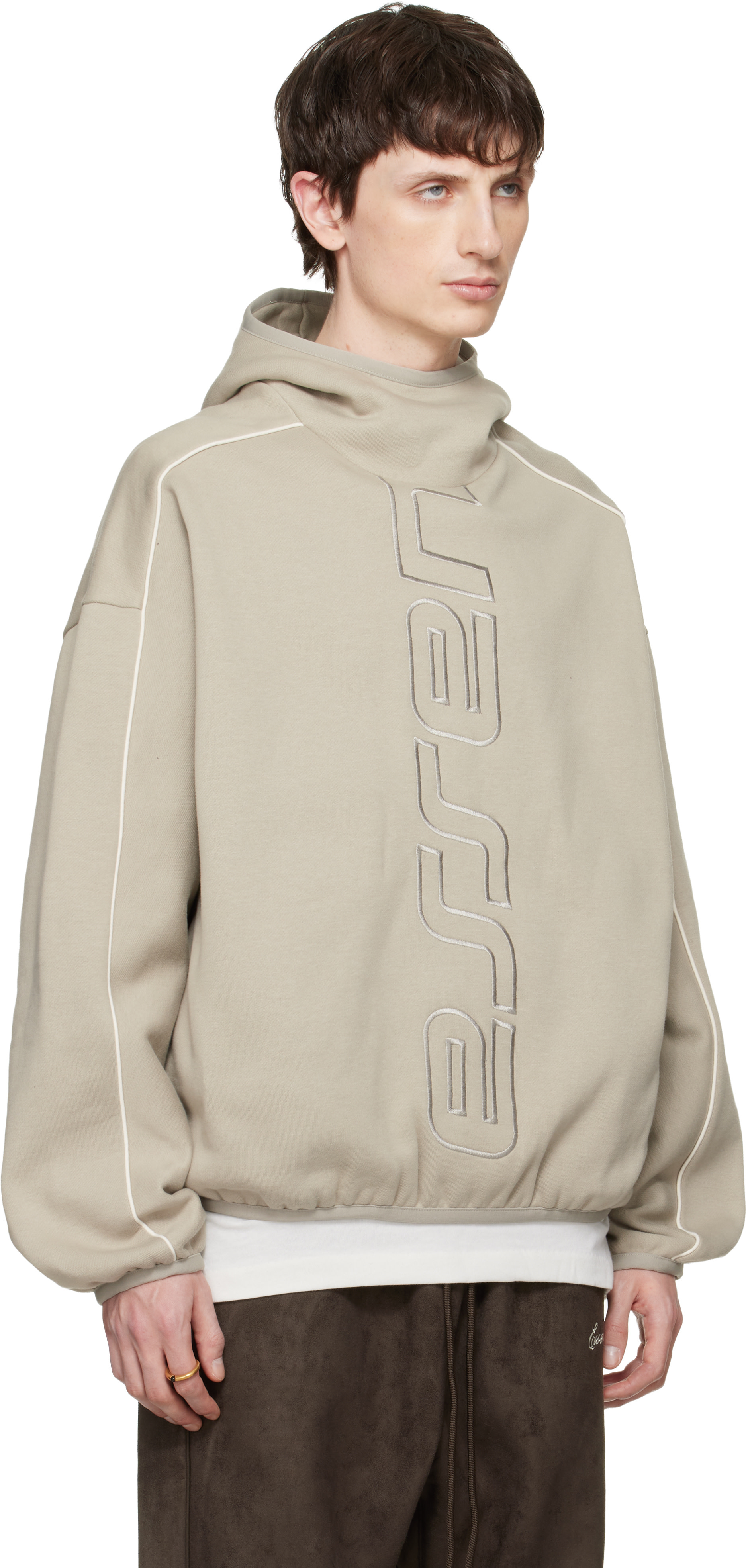 Fear of God ESSENTIALS - 그레이 액티브 트레이스 모던 플리스 후디