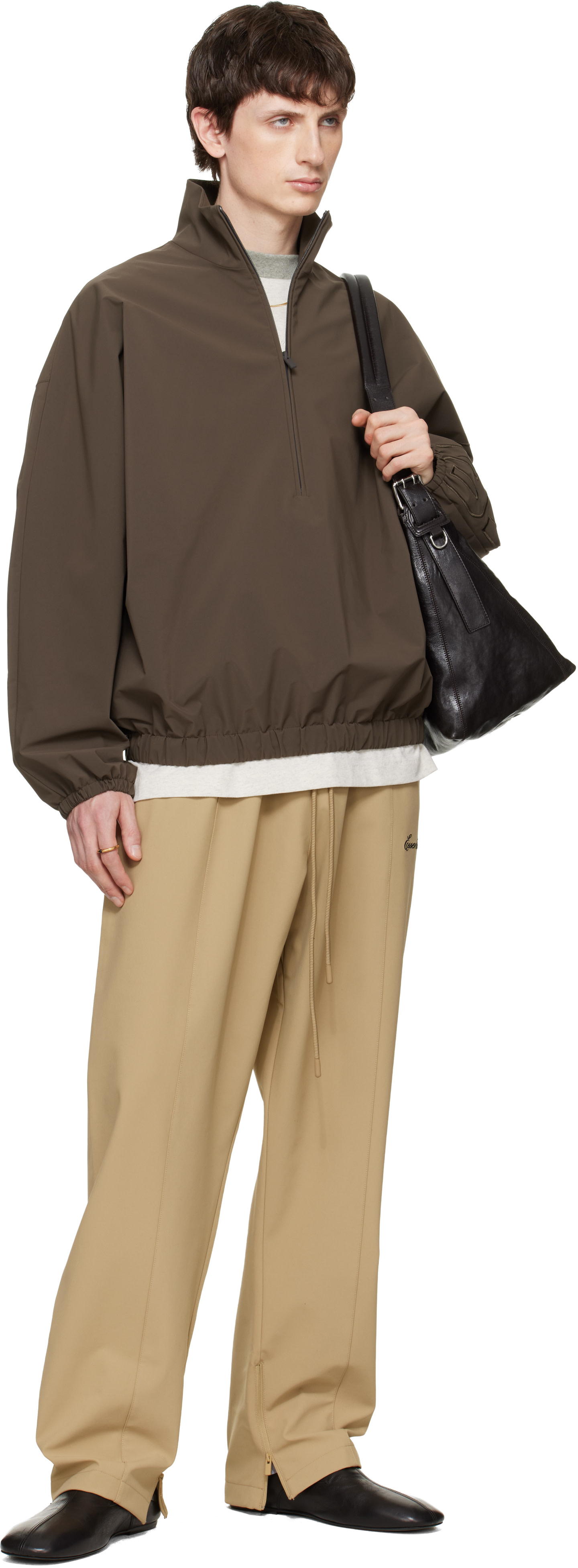 Fear of God ESSENTIALS - 棕色 Active Trace Half Zip 运动夹克
