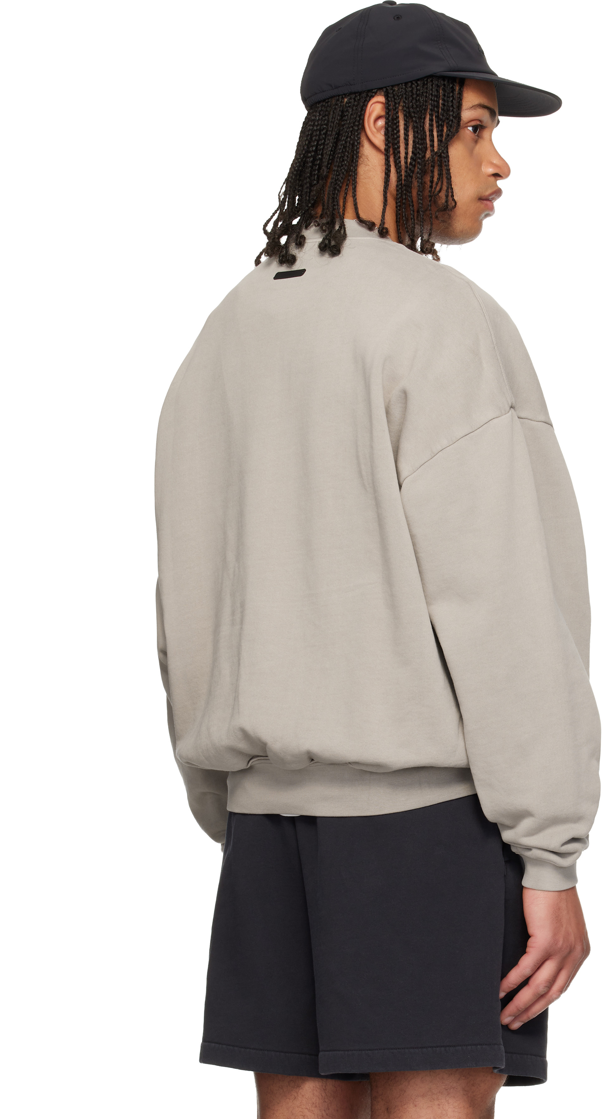Fear of God ESSENTIALS - Pull molletonné 90s gris à logo Training et à col ras du cou