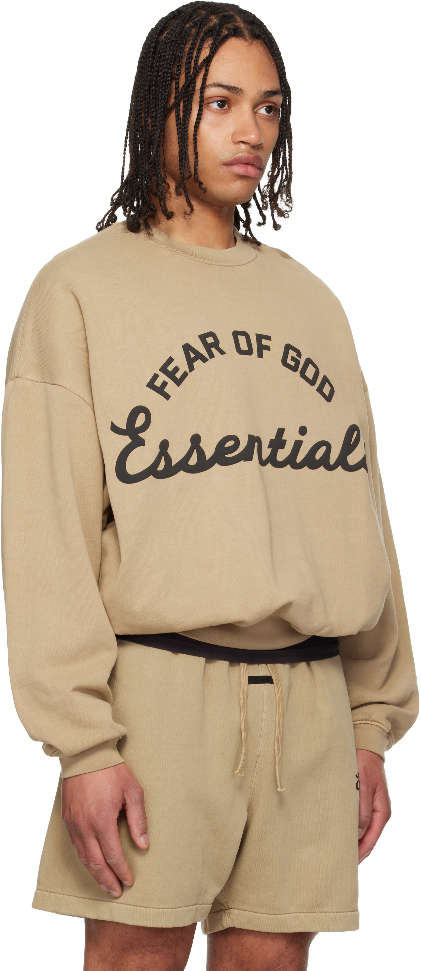 Fear of God ESSENTIALS - 베이지 트레이닝 90s 크루넥 스웨트셔츠