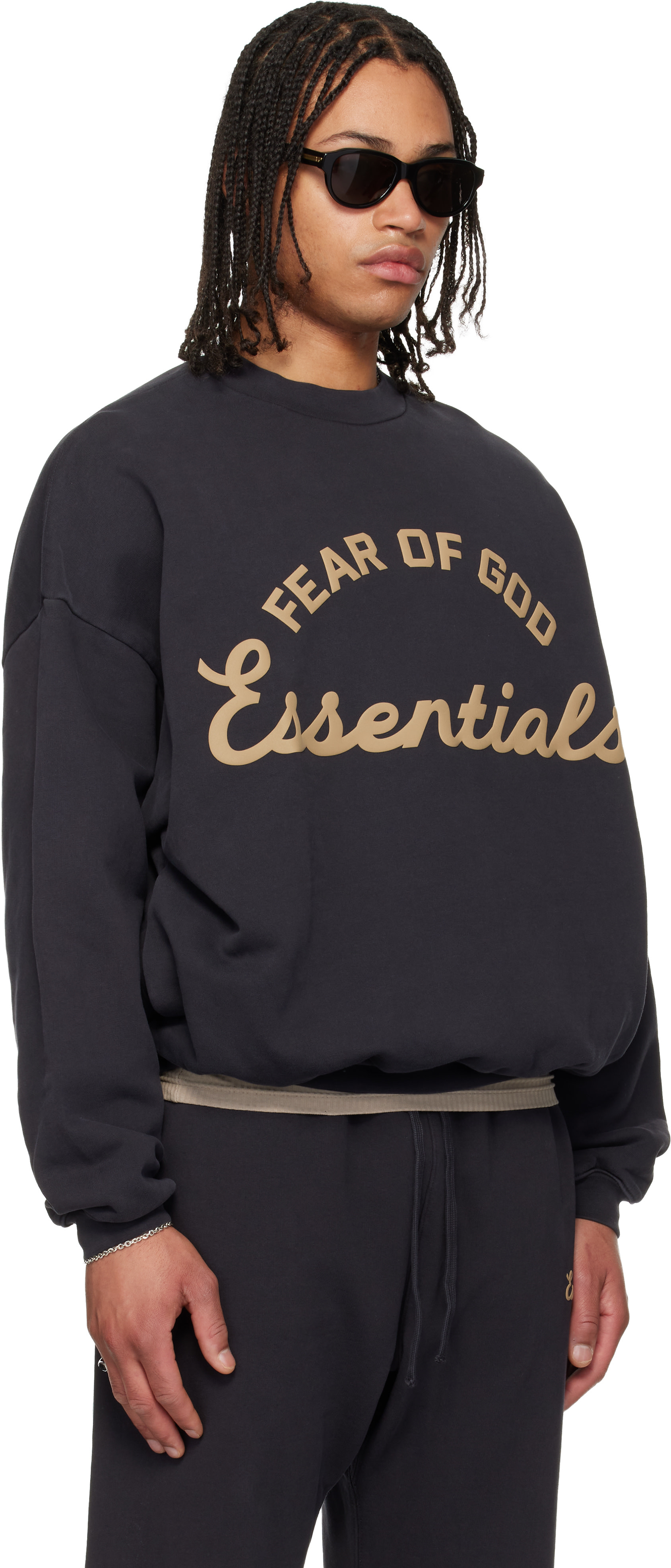 Fear of God ESSENTIALS - 블랙 트레이닝 90s 크루넥 스웨트셔츠