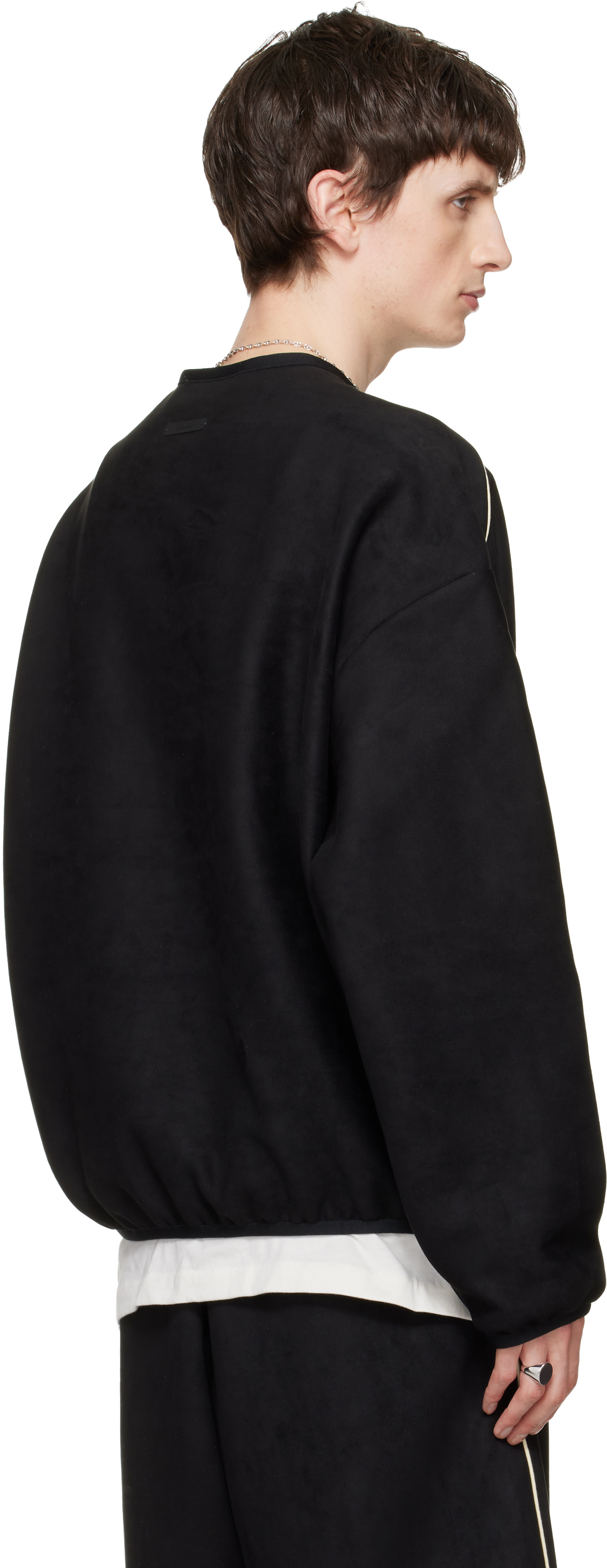 Fear of God ESSENTIALS - Pull molletonné noir en suède synthétique à coupe moderne et à logo