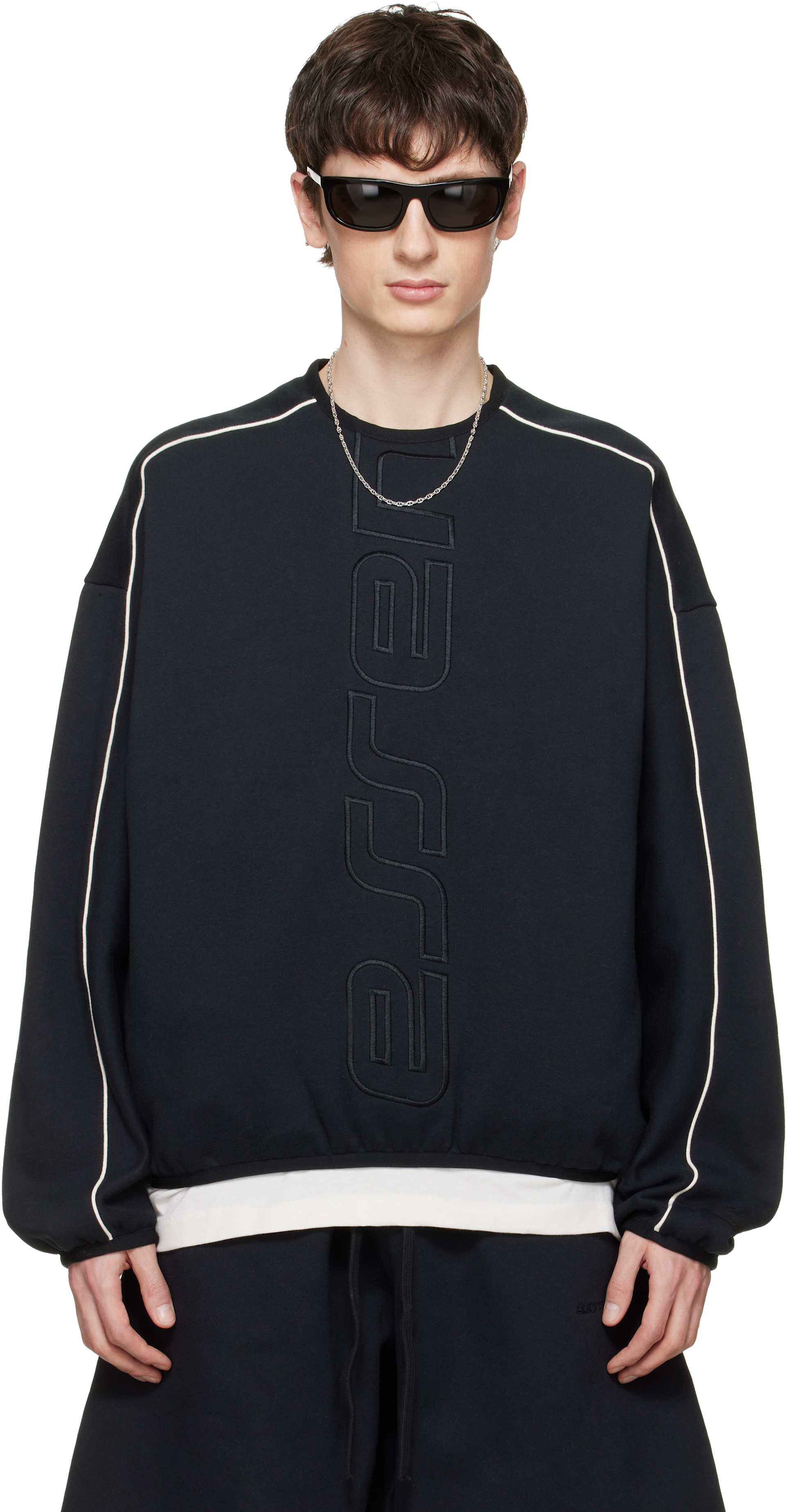 Fear of God ESSENTIALS - Pull molletonné noir à coupe moderne et à logo Active Trace