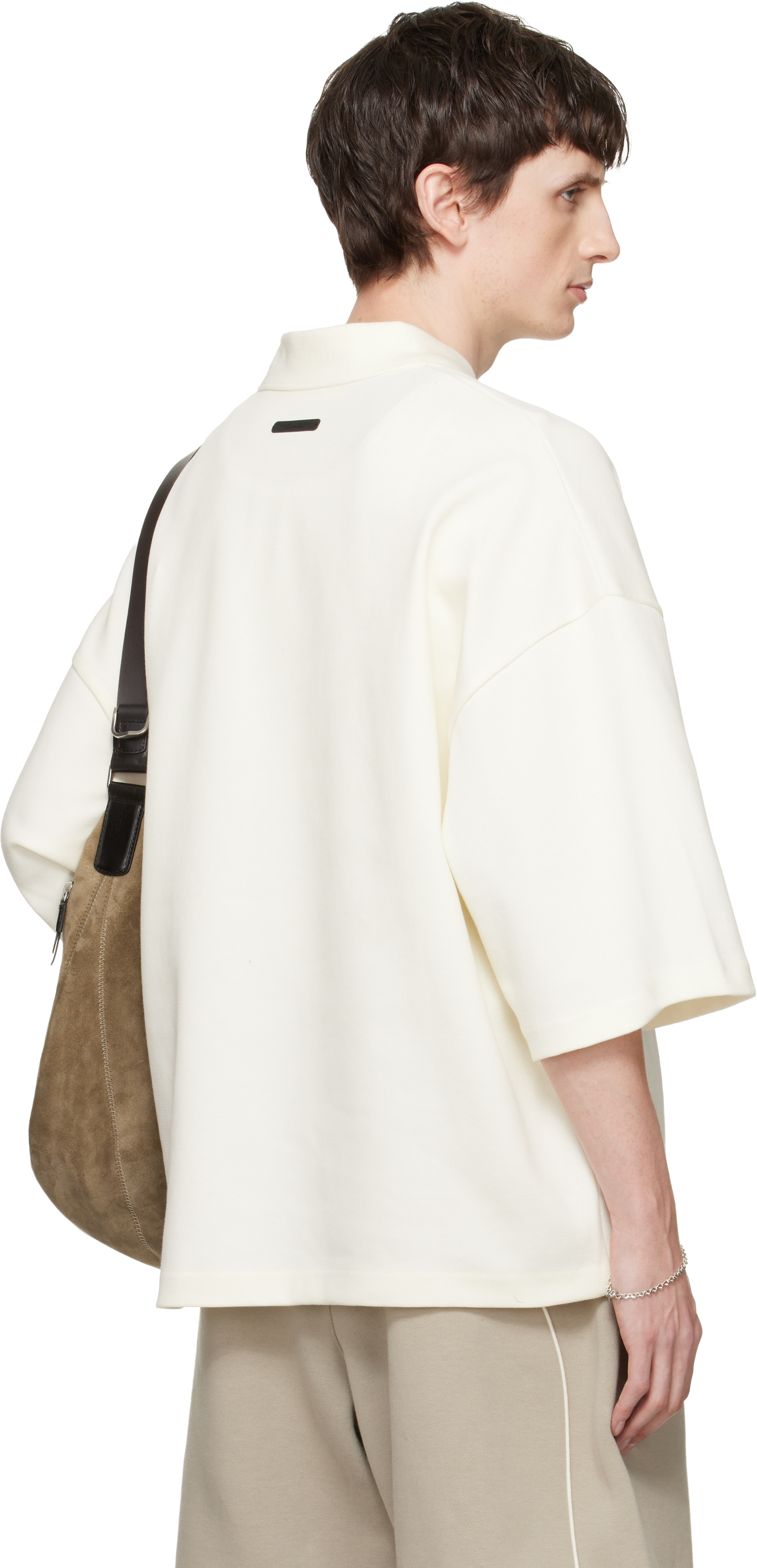 Fear of God ESSENTIALS - Polo écourté 90s blanc cassé à logo