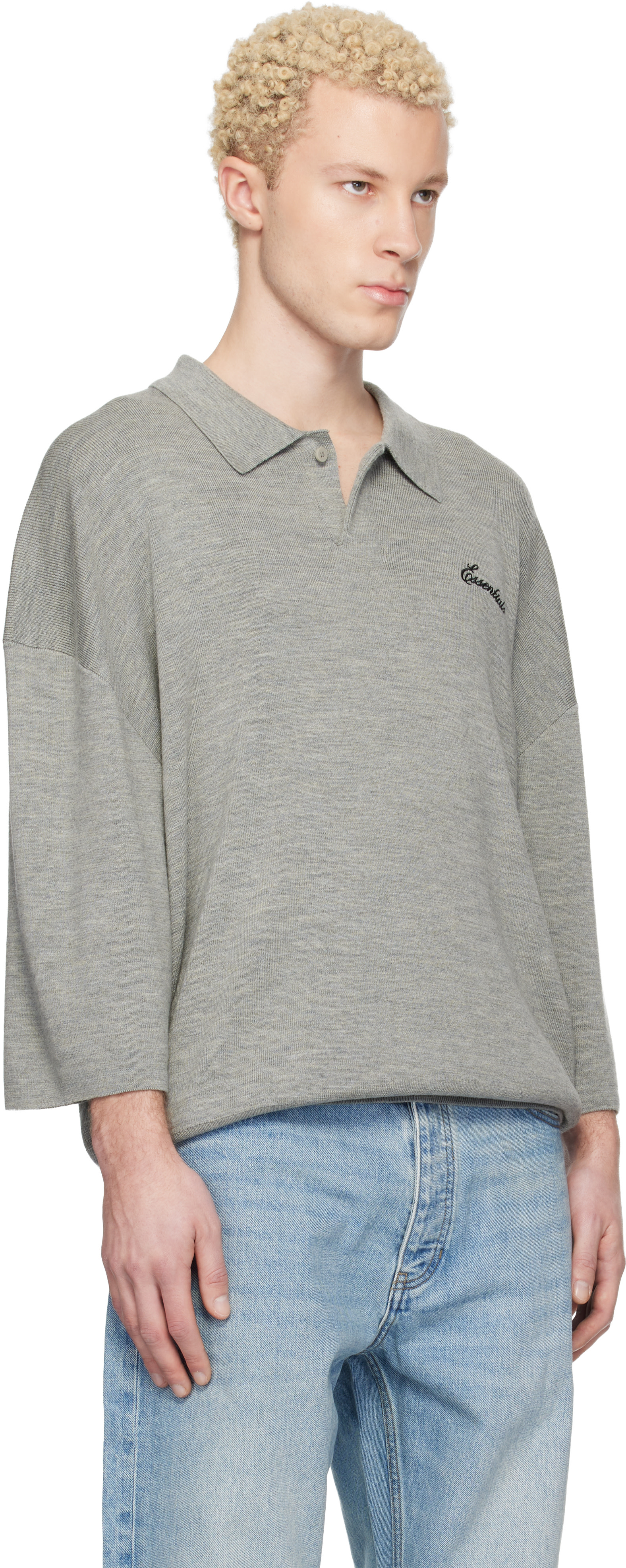 Fear of God ESSENTIALS: グレー Signature 3/4 Sleeve 90s ニット