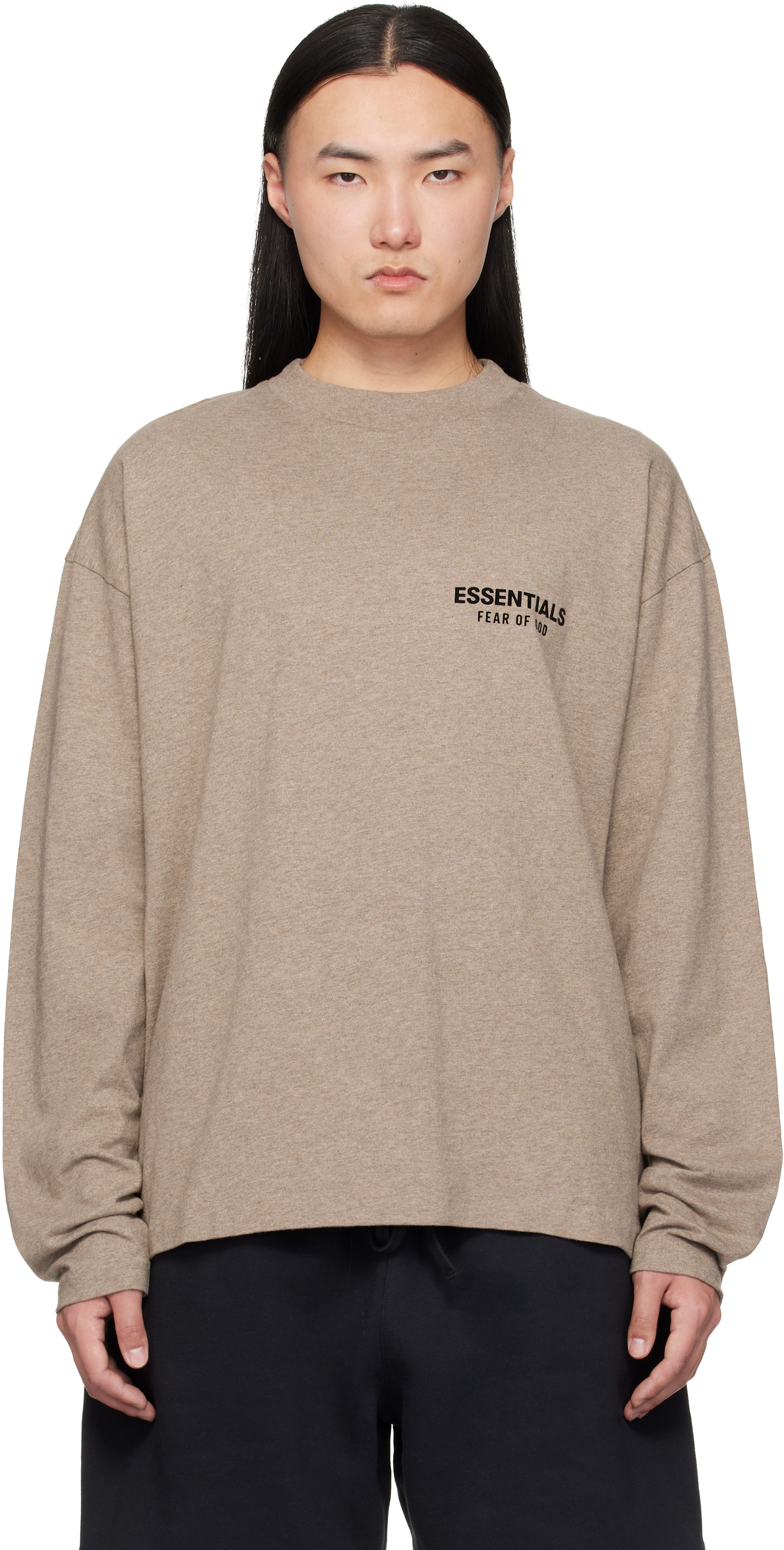Fear of God ESSENTIALS: ベージュ Classic Fit 長袖Tシャツ | SSENSE 日本
