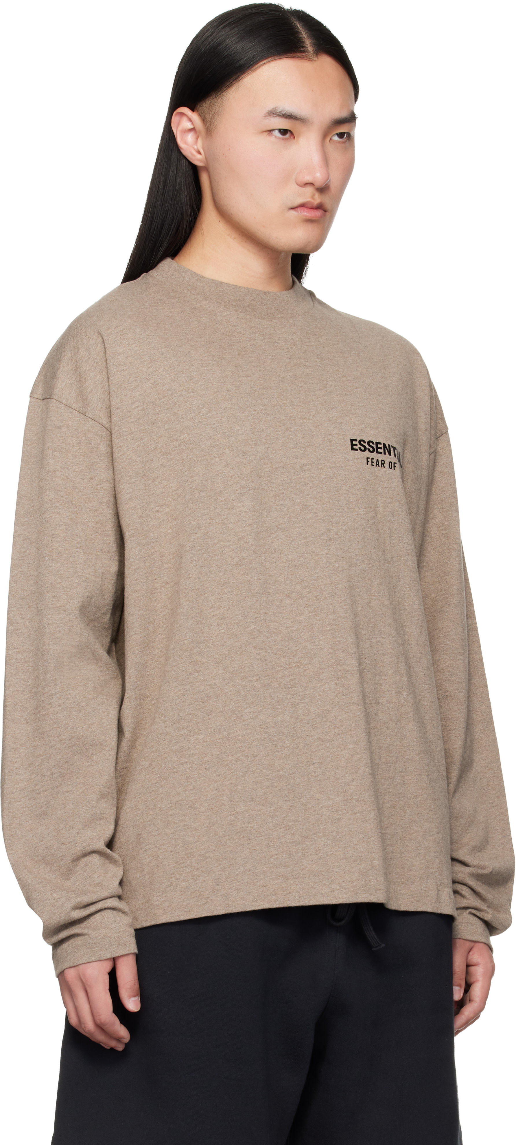 こ*つ様 ESSENTIALS FEAR OF GOD長袖Tシャツ L クルーネ Fear of God ESSENTIALS: ベージュ Classic Fit 長袖Tシャツ | SSENSE 日本