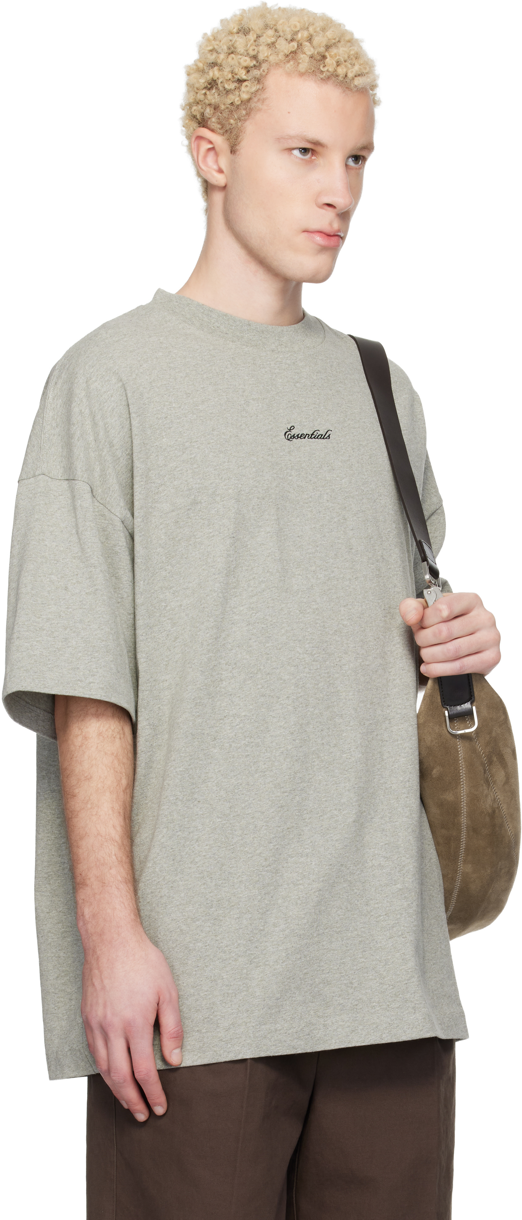 Fear of God ESSENTIALS: Gray Signature 90s Short Sleeve T-shirt