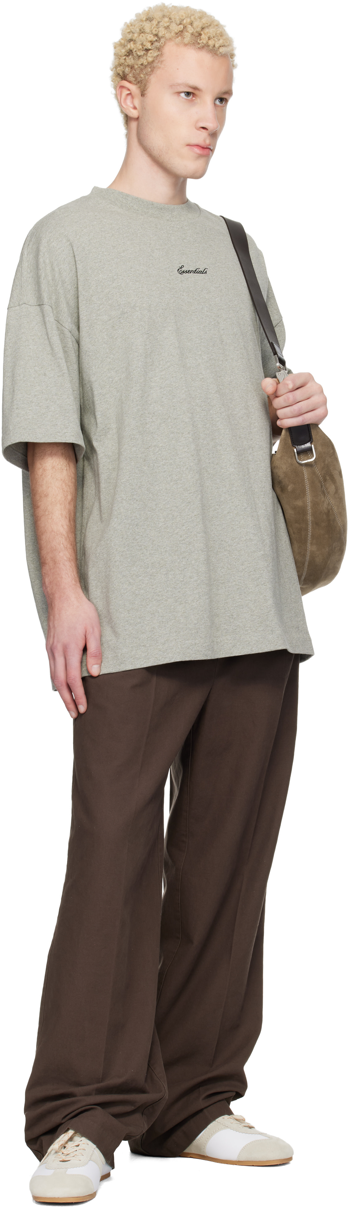 Fear of God ESSENTIALS: Gray Signature 90s Short Sleeve T-shirt