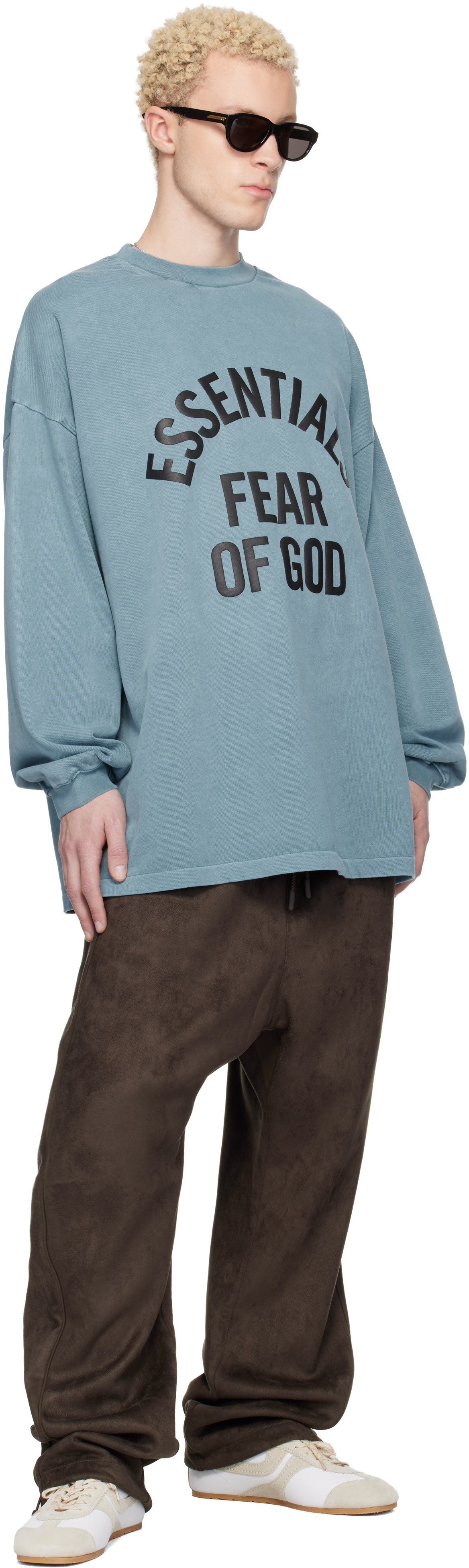 Fear of God ESSENTIALS - 블루 캠퍼스 90s 티셔츠