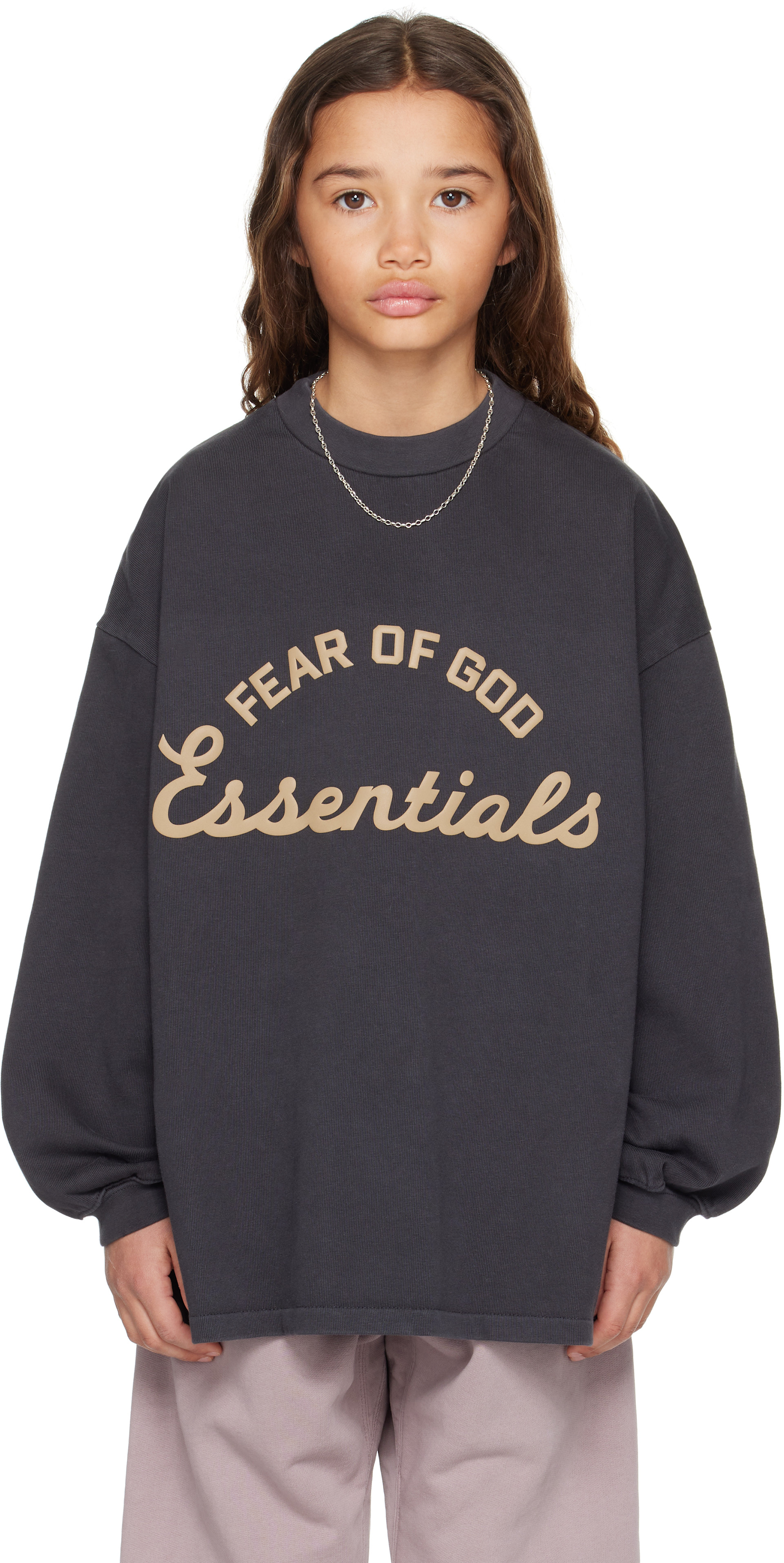 Fear of God ESSENTIALS - キッズ|ブラック Training 90's 長袖Tシャツ