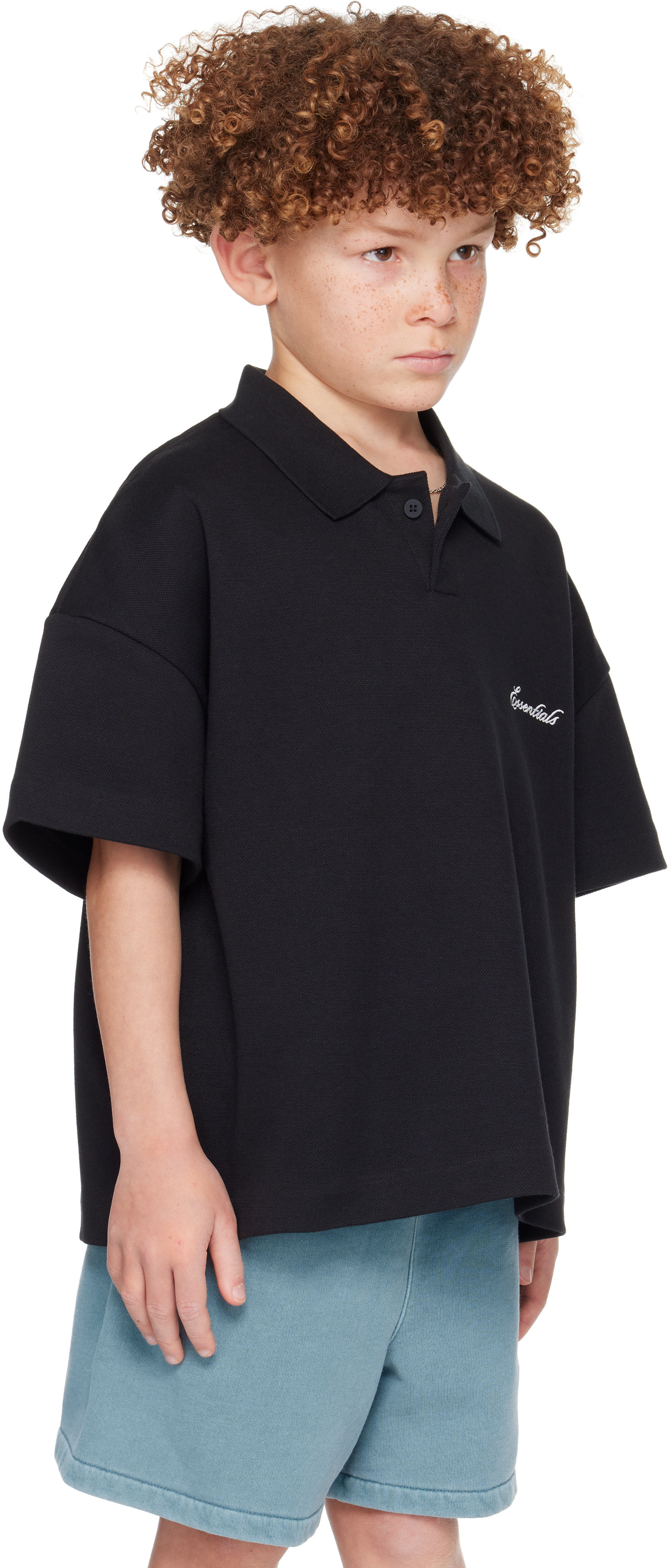 Fear of God ESSENTIALS: Kids Black Signature Classic Short Sleeve 