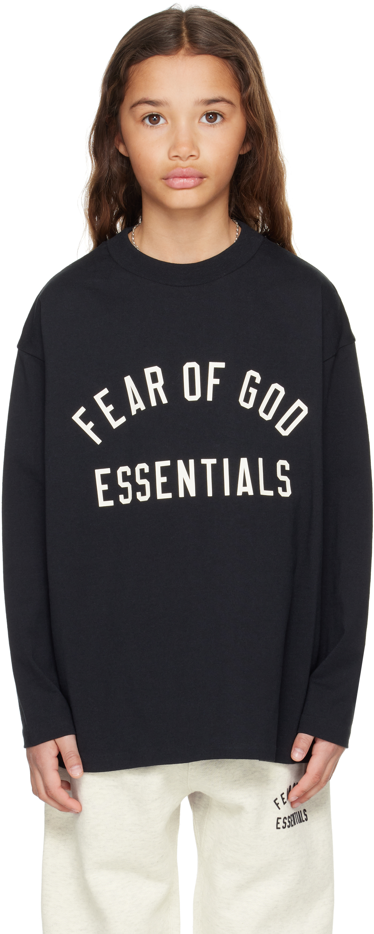 Fear of God ESSENTIALS - 키즈 블랙 클래식 티셔츠