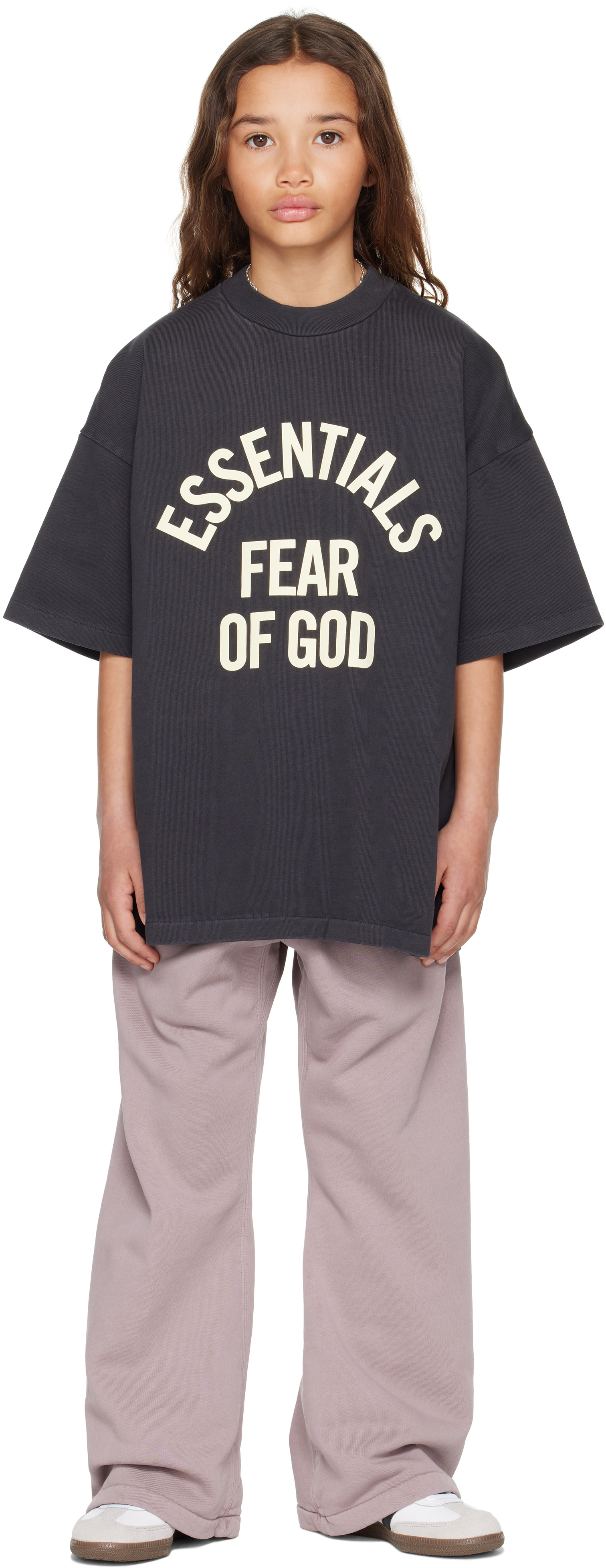 Fear of God ESSENTIALS - 키즈 퍼플 시그니처 플레어 스웨트팬츠