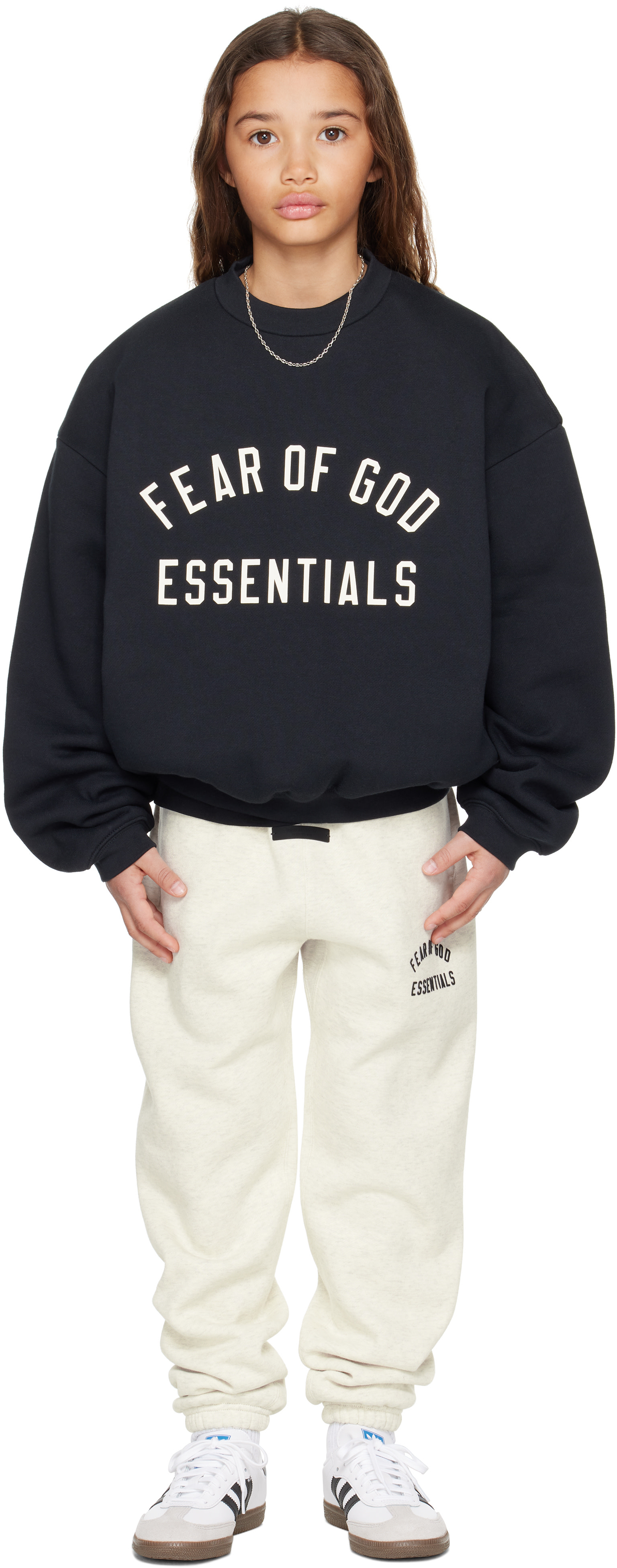Fear of God ESSENTIALS - Enfant | Pull molletonné noir à col ras du cou
