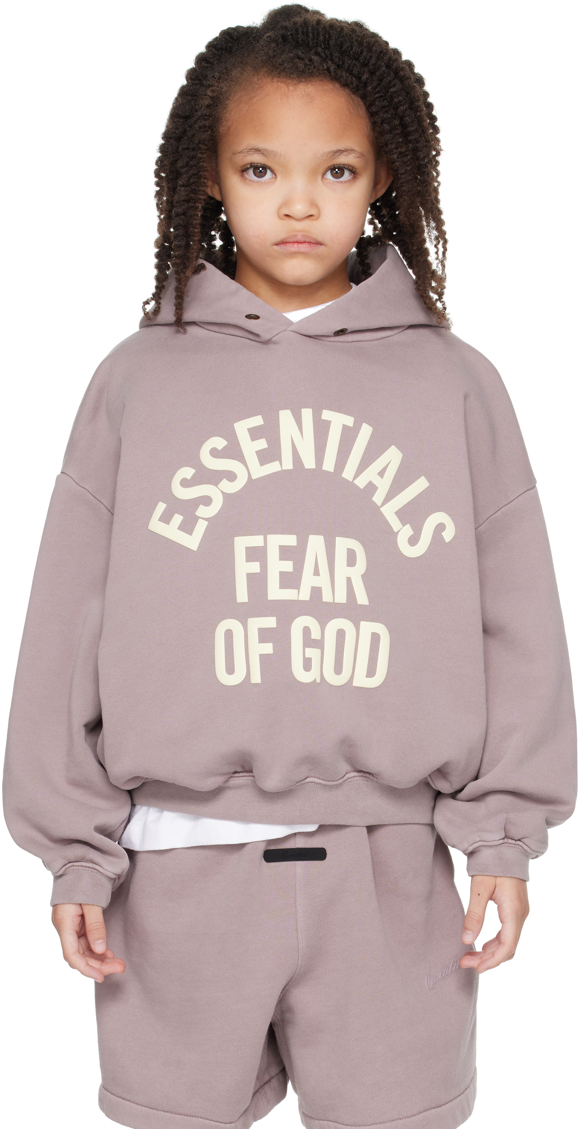 Fear of God ESSENTIALS - 키즈 퍼플 캠퍼스 90's 후디
