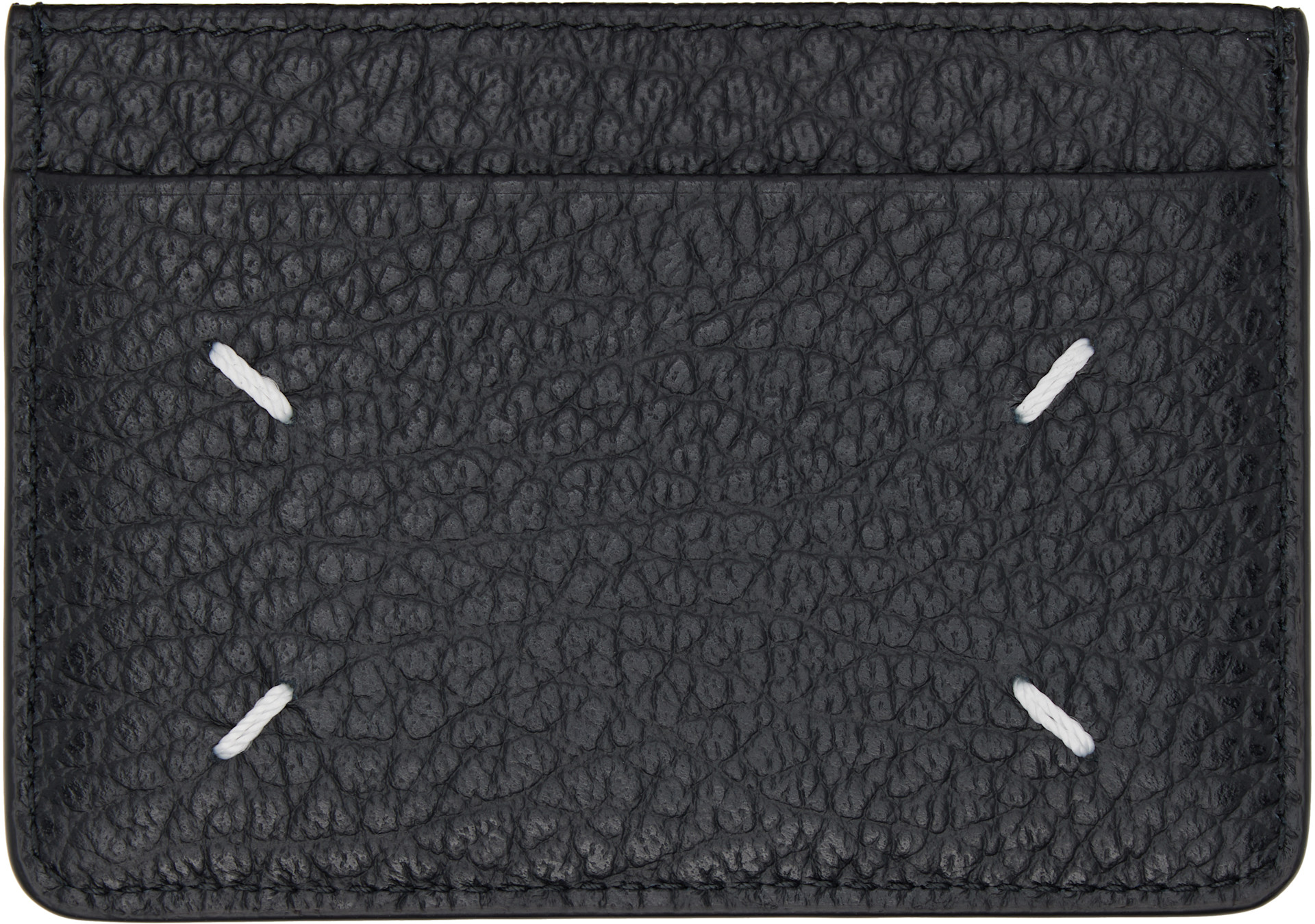 Maison Margiela: Black Four Stitches Card Holder | SSENSE