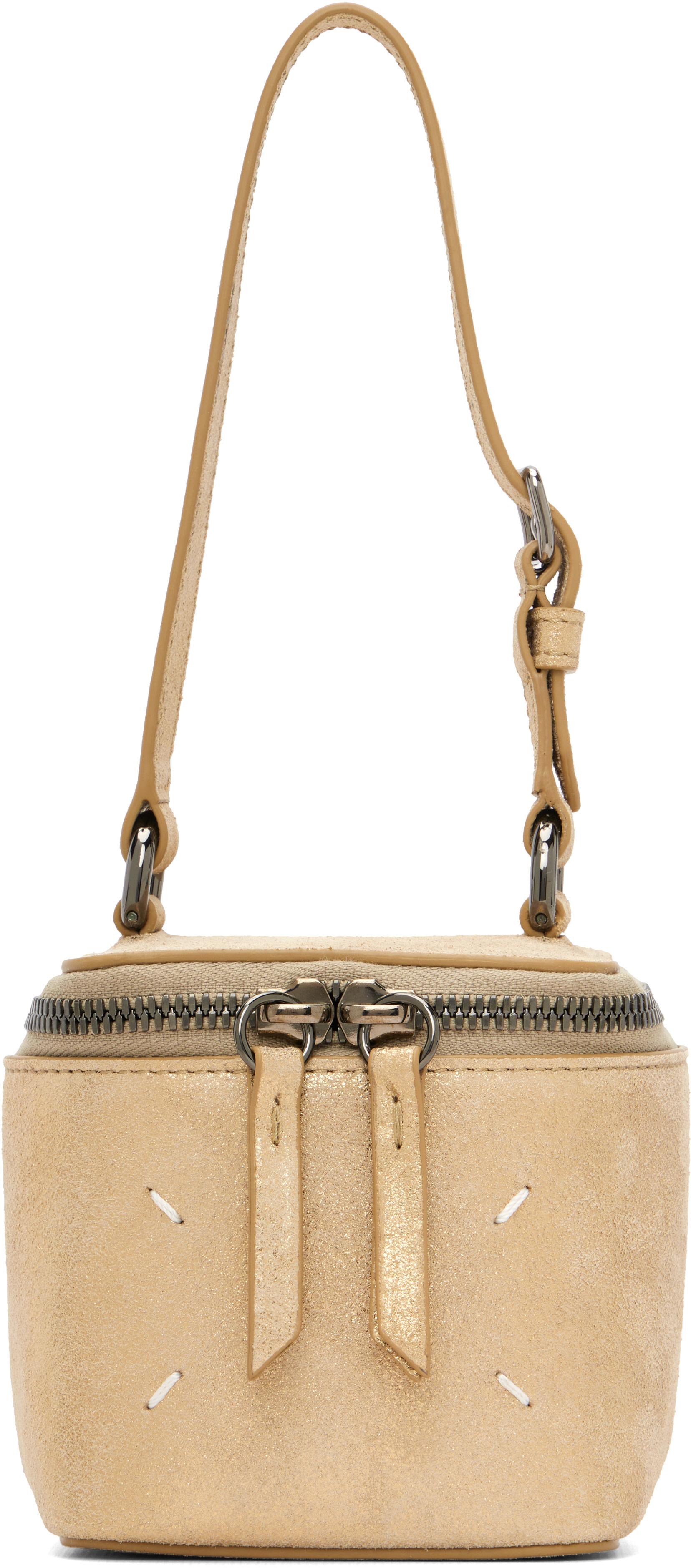 Maison Margiela - Mini sac rigide doré en cuir