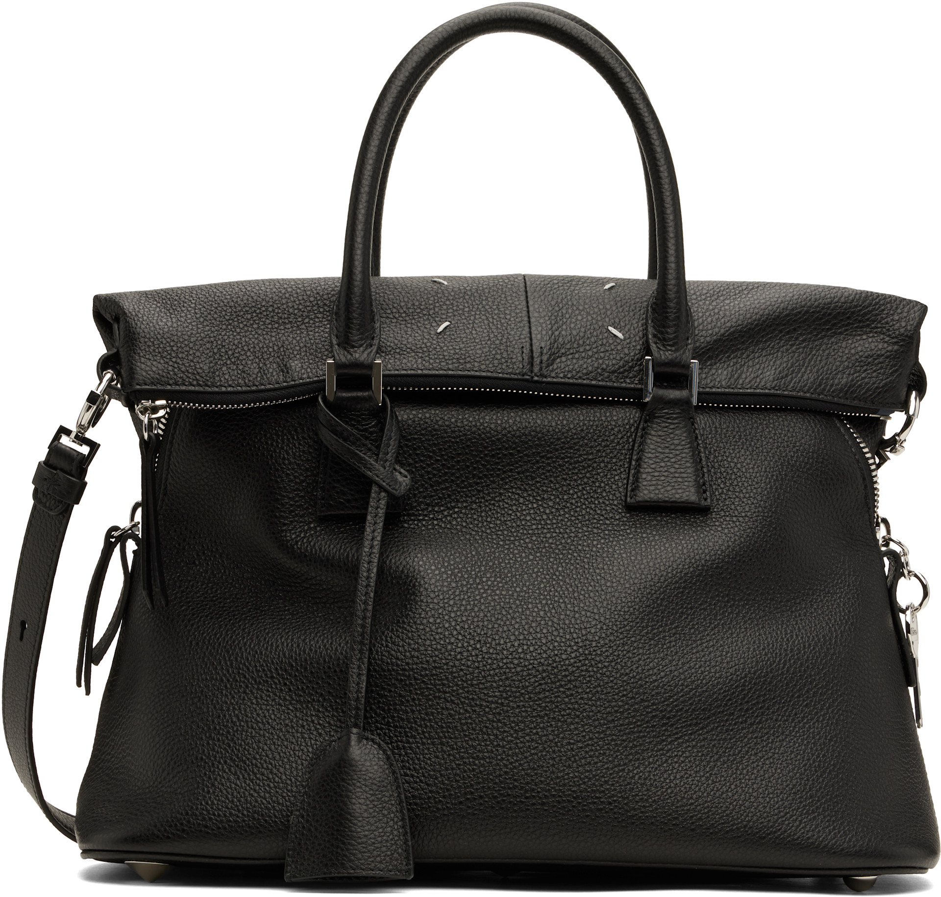 Maison Margiela: Black 5AC Soft Medium Crossbody Bag | SSENSE