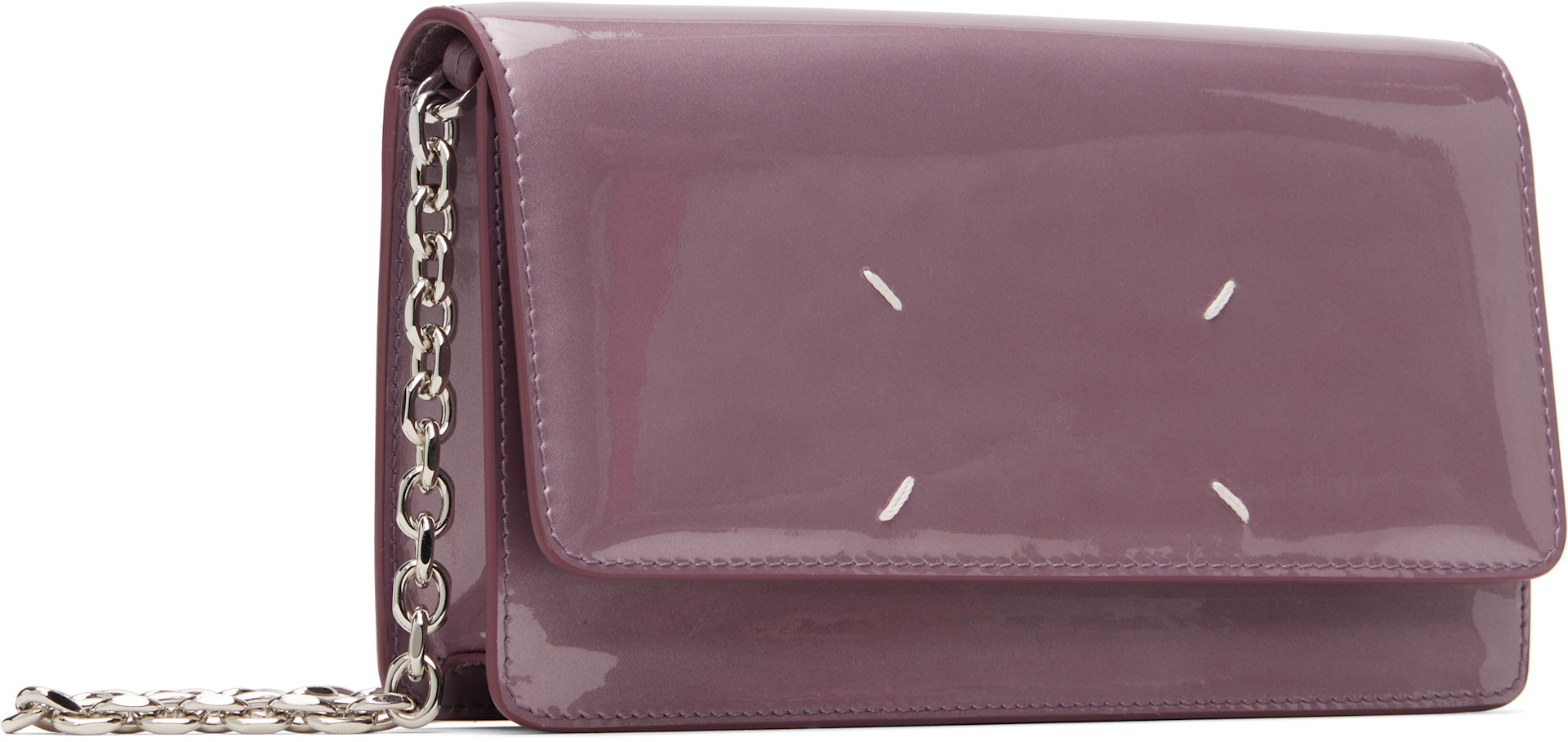 Maison Margiela: Pink Four Stitches Chain Wallet Bag | SSENSE