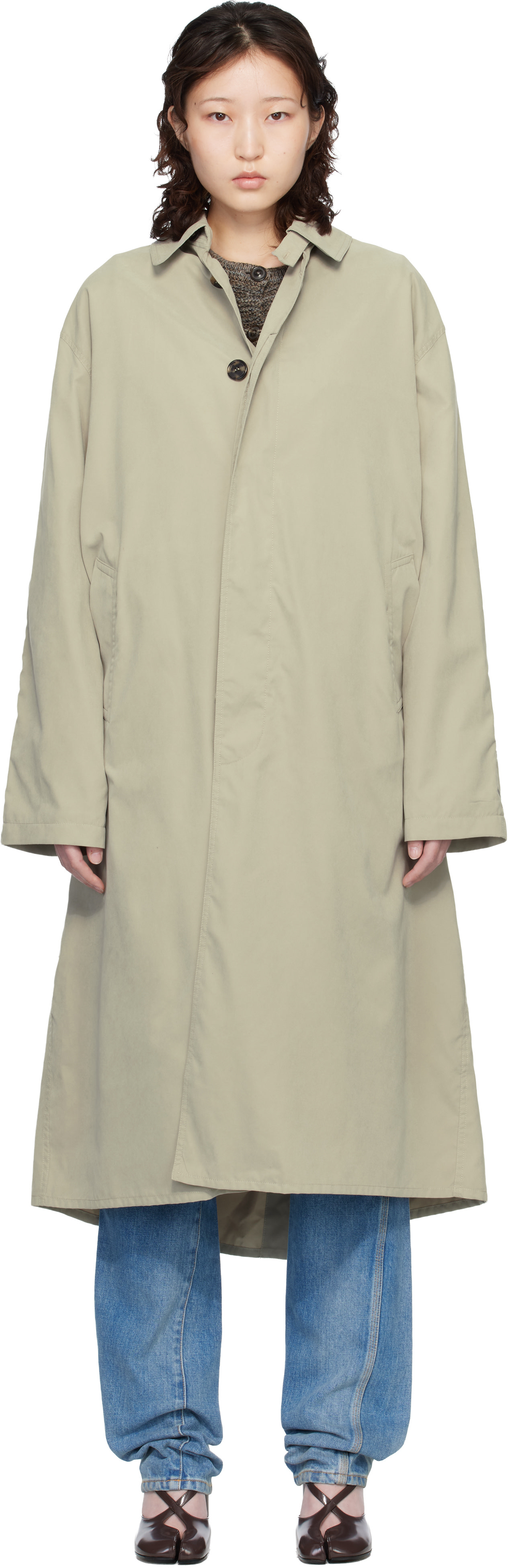 Maison Margiela: カーキ Peached トレンチコート | SSENSE 日本