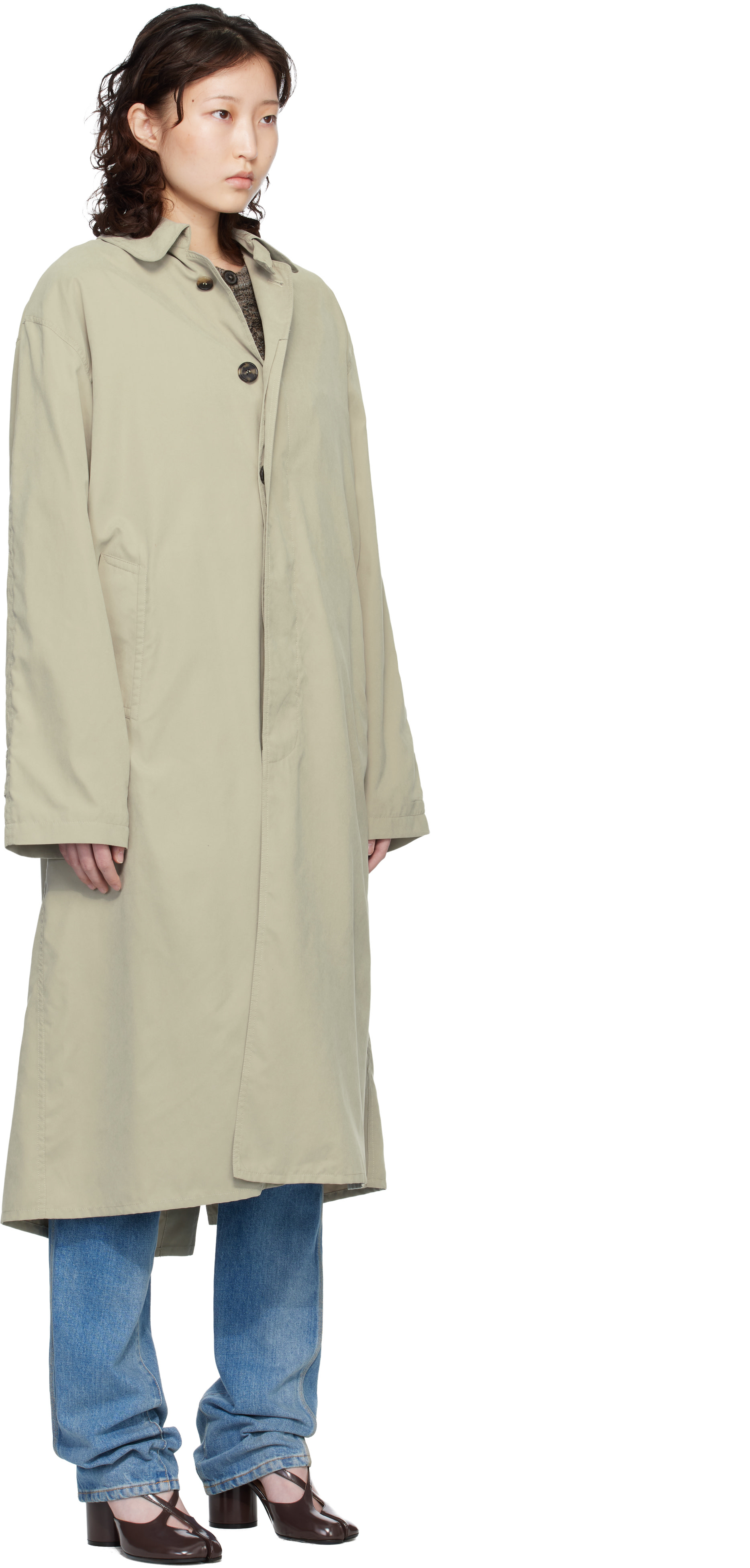 Maison Margiela: カーキ Peached トレンチコート | SSENSE 日本