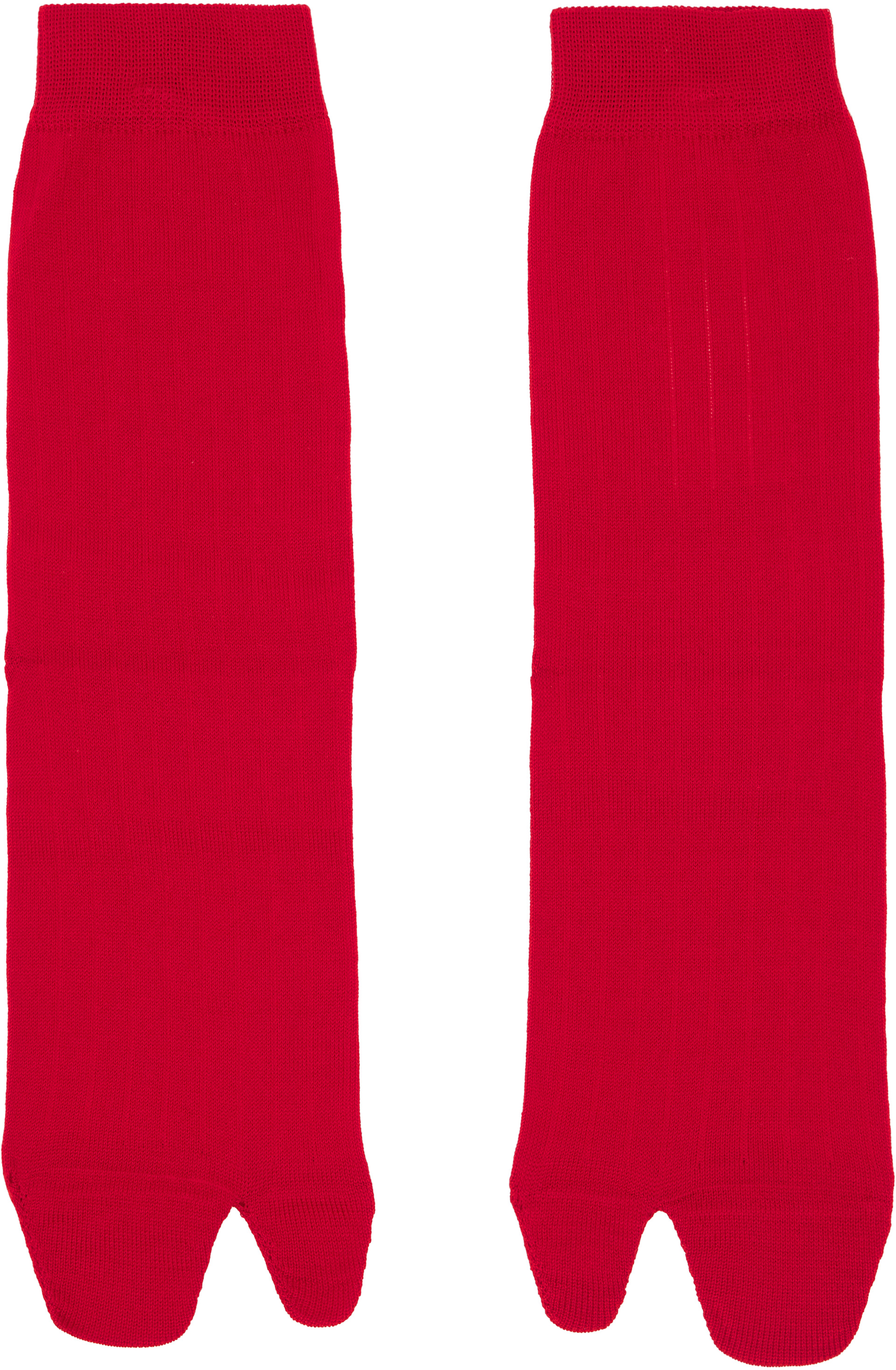 Maison Margiela - Chaussettes rouges à bout Tabi