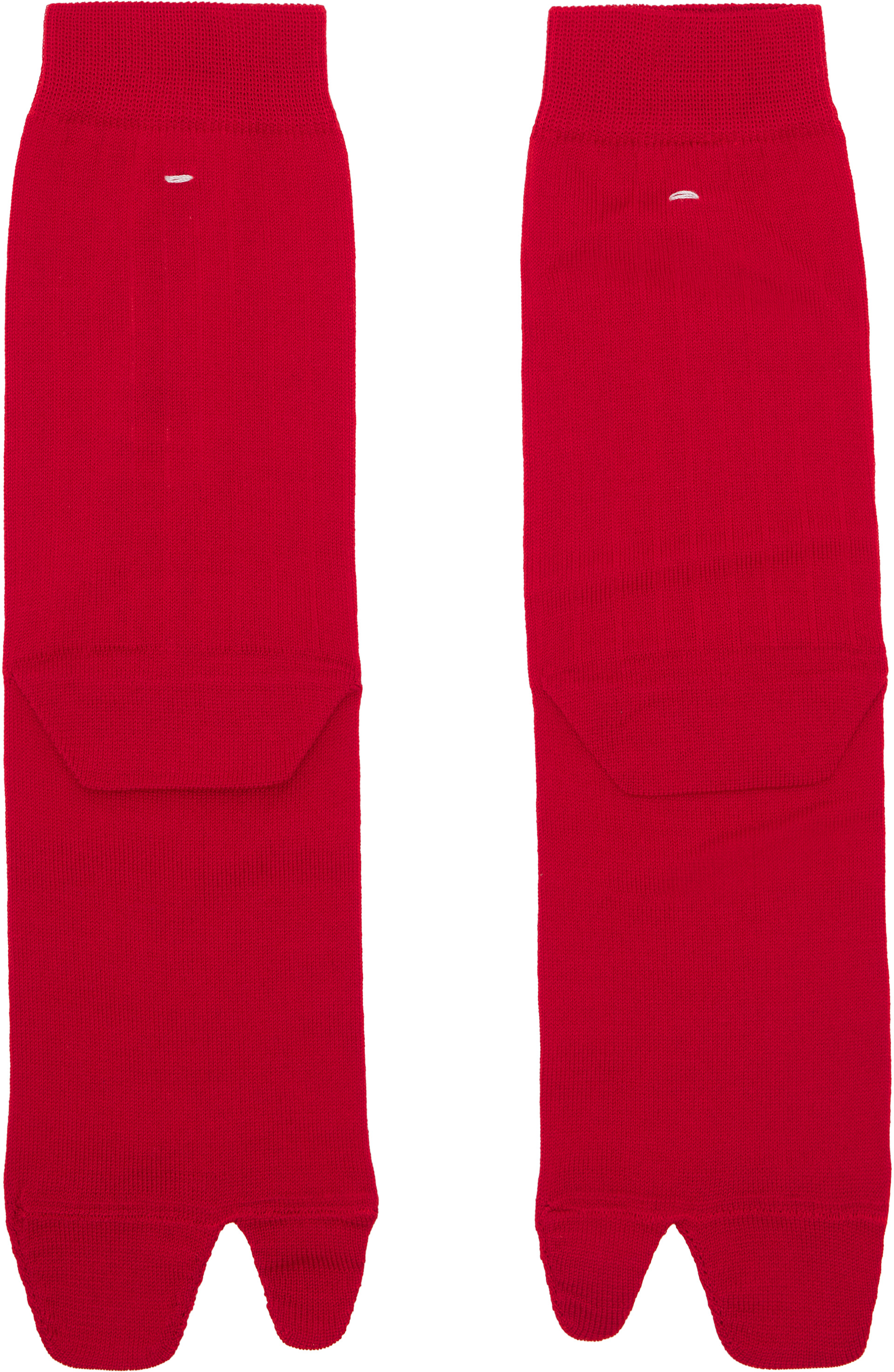 Maison Margiela - Chaussettes rouges à bout Tabi