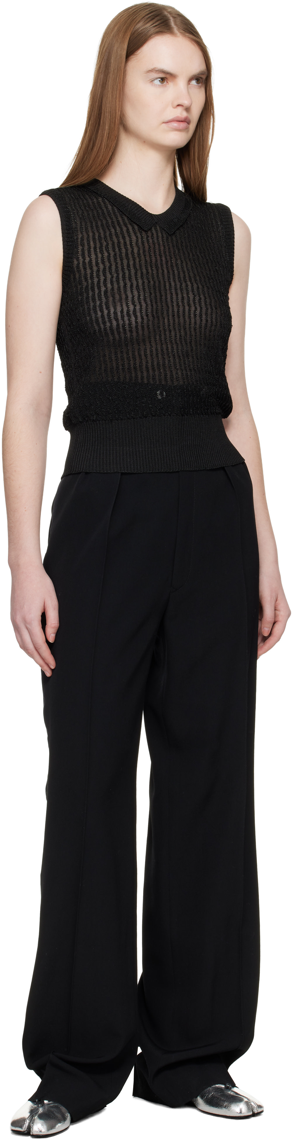 Maison Margiela: Black Knit Vest | SSENSE