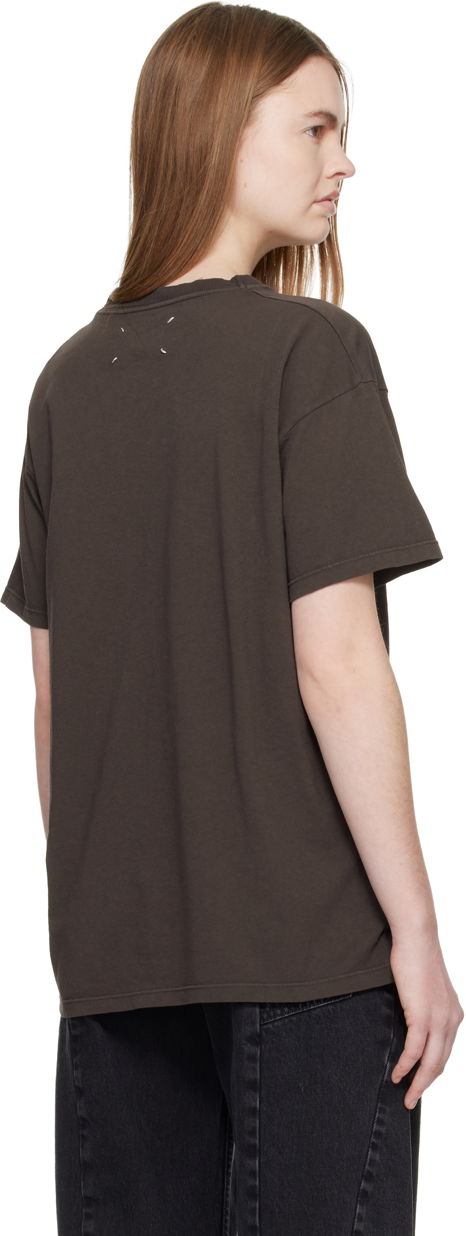 Maison Margiela: Brown Numerical Cotton T-shirt | SSENSE Singapore