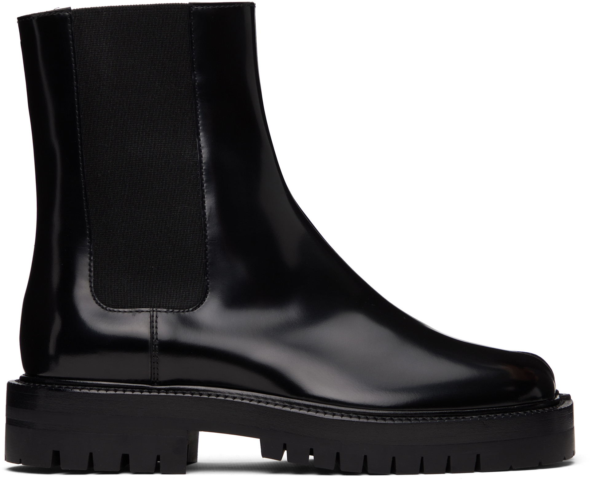 Maison Margiela: Black Tabi Chelsea Boots | SSENSE