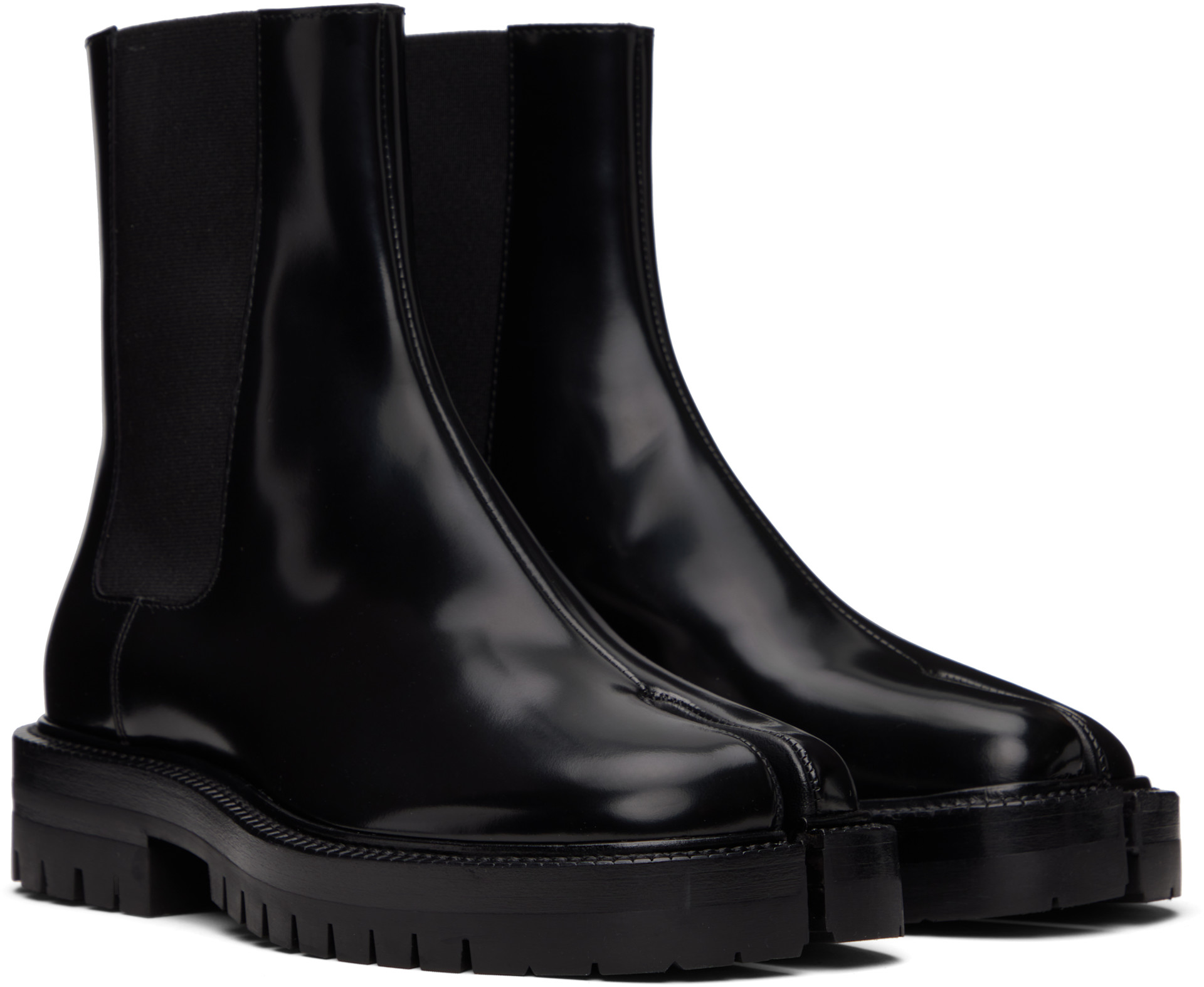 MAISON MARGIELA TABI チェルシーブーツ Maison Margiela: Black Tabi Chelsea Boots | SSENSE
