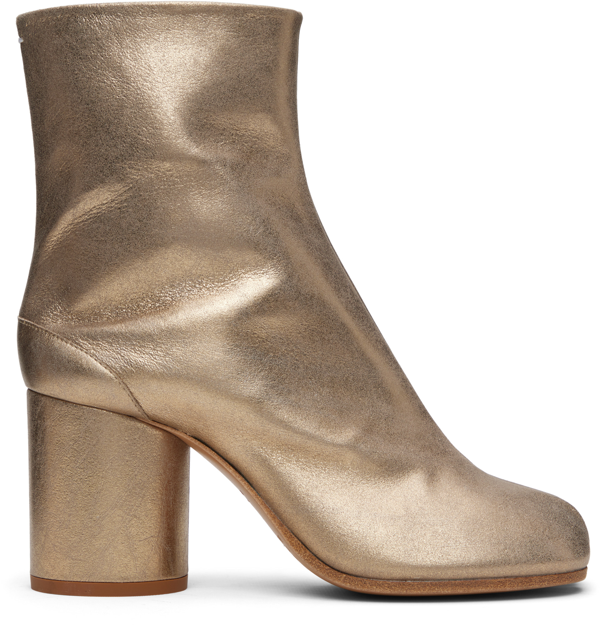 Maison Margiela - Bottines dorées à bout Tabi