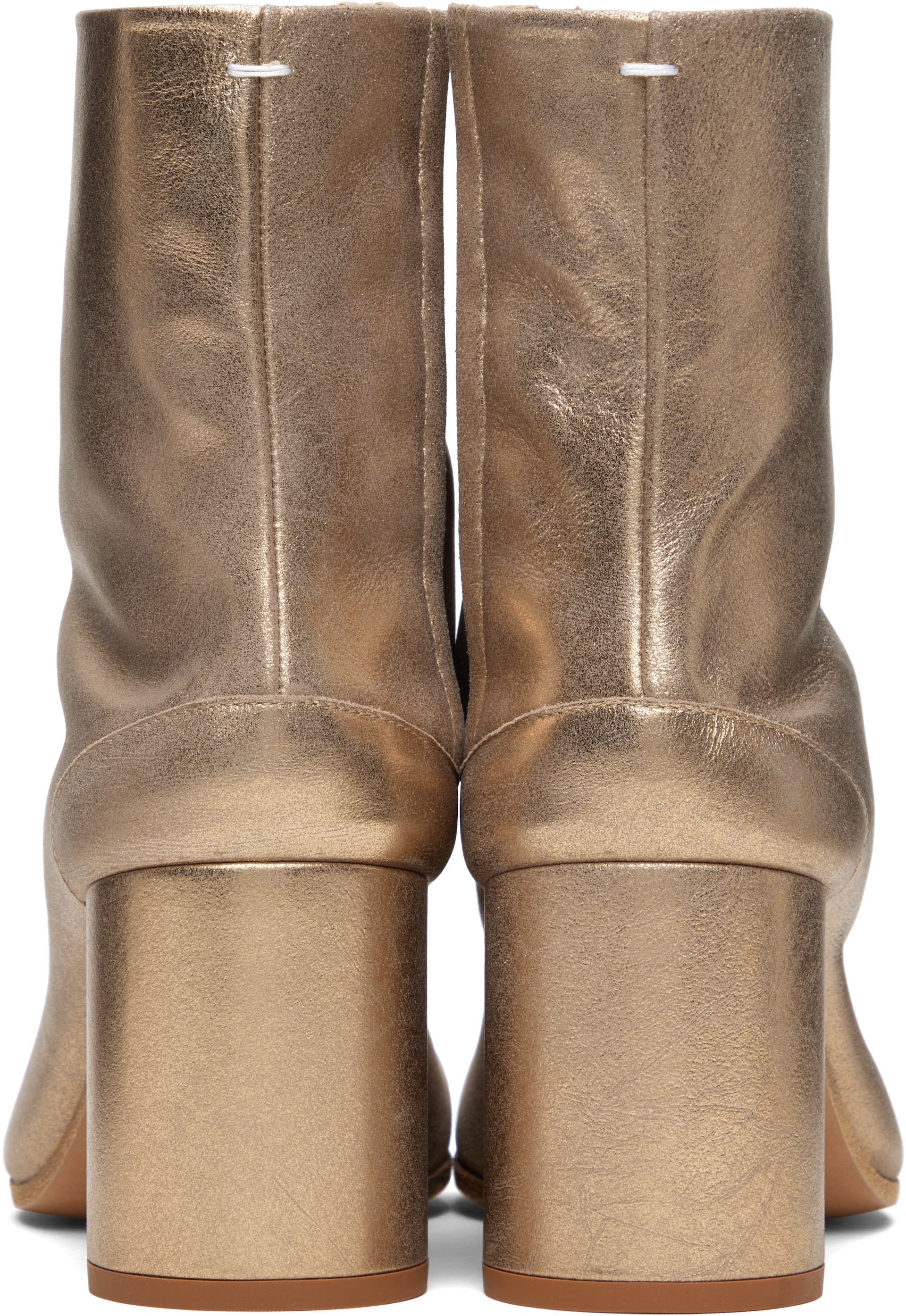 Maison Margiela - Bottines dorées à bout Tabi
