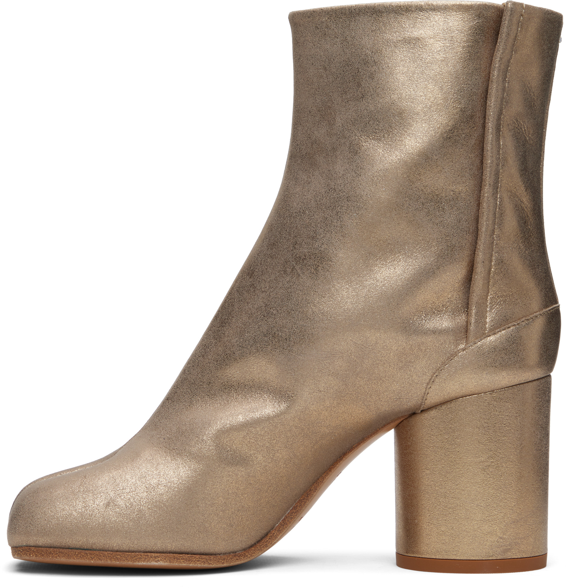 Maison Margiela - Bottines dorées à bout Tabi