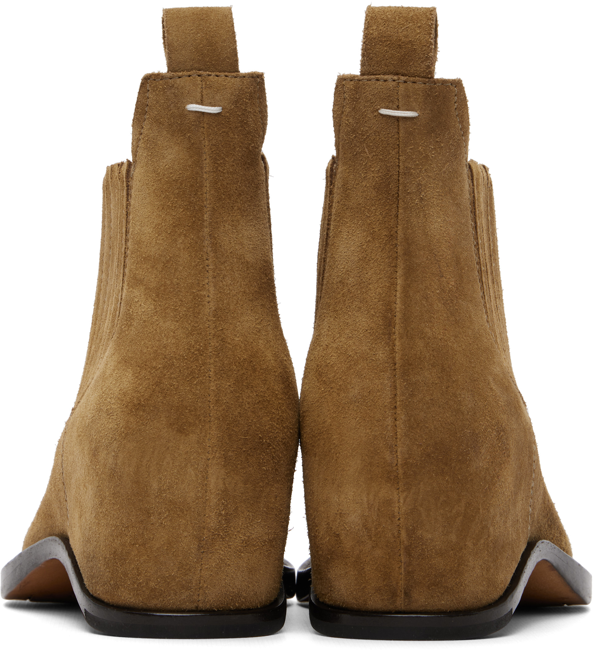 Maison Margiela: タン Heel-Less Western チェルシーブーツ | SSENSE 日本