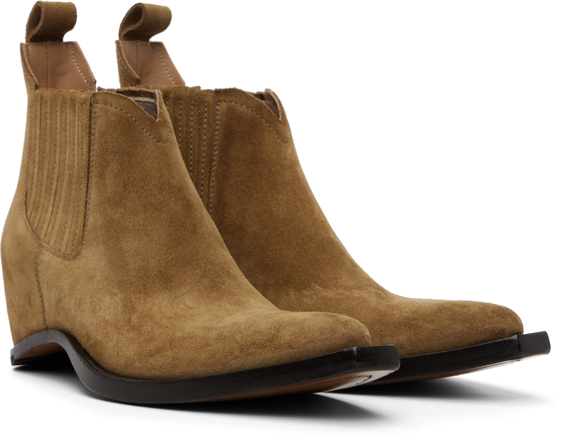 Maison Margiela: タン Heel-Less Western チェルシーブーツ | SSENSE 日本