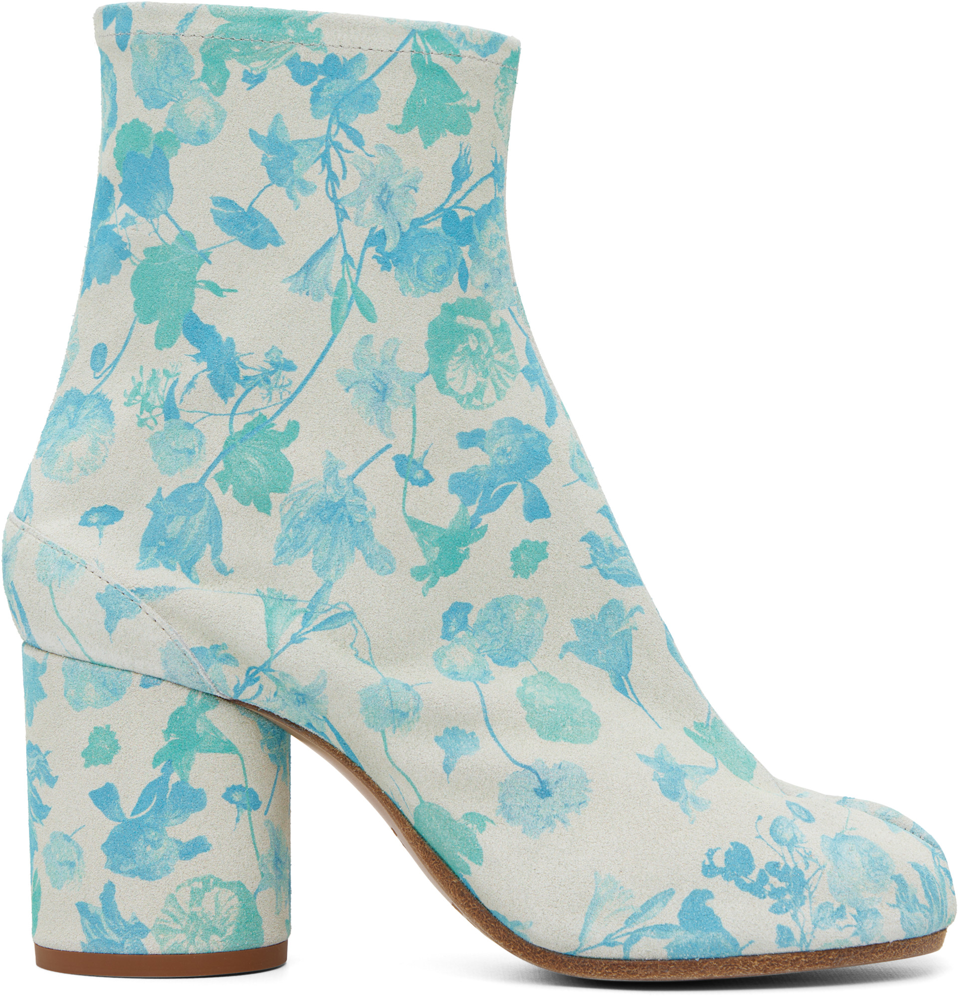 Maison Margiela ツイストワイヤーピアス　水色 Maison Margiela: Blue & Gray Tabi Ankle Boots | SSENSE