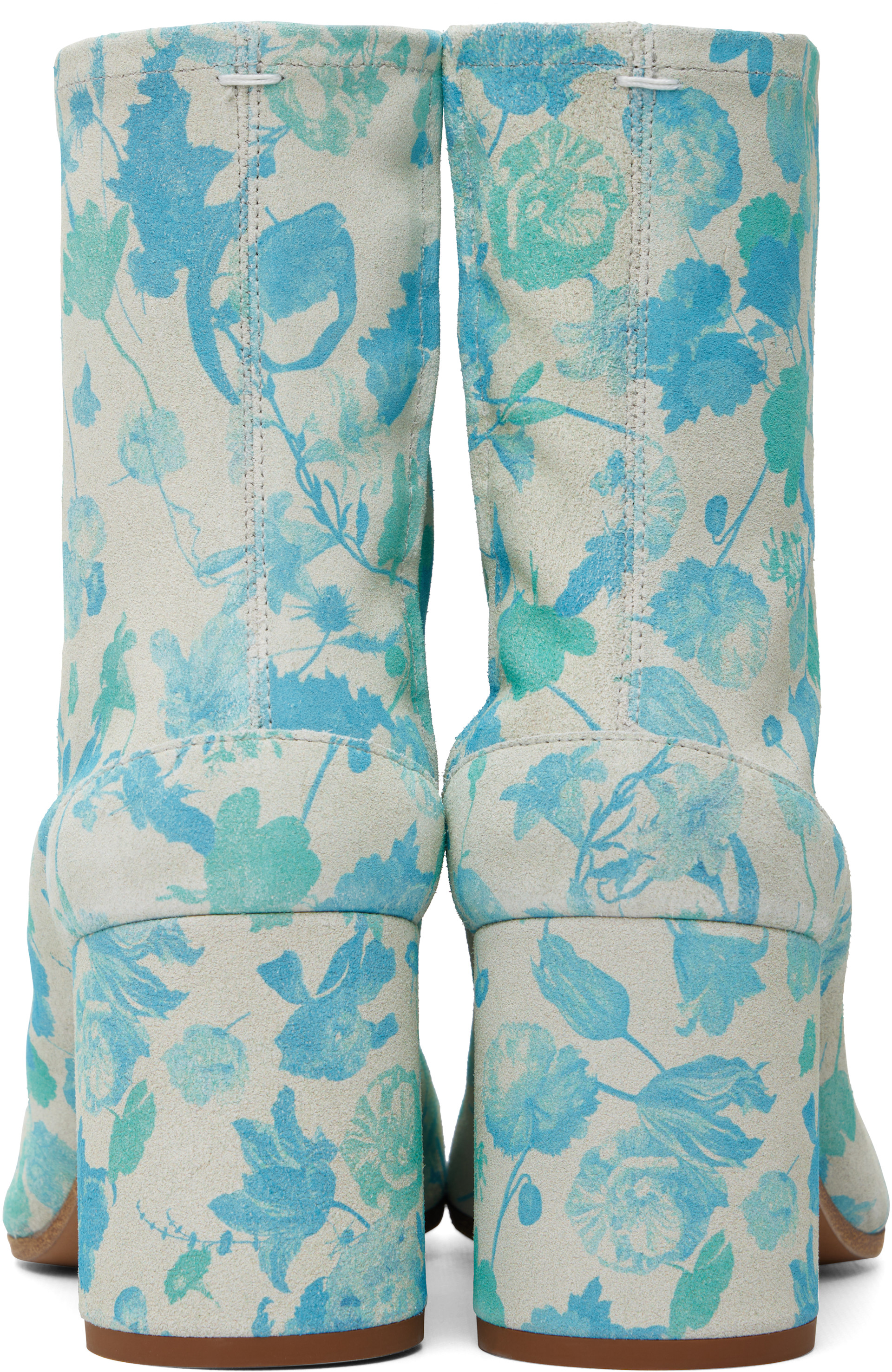 Maison Margiela: Blue & Gray Tabi Ankle Boots | SSENSE