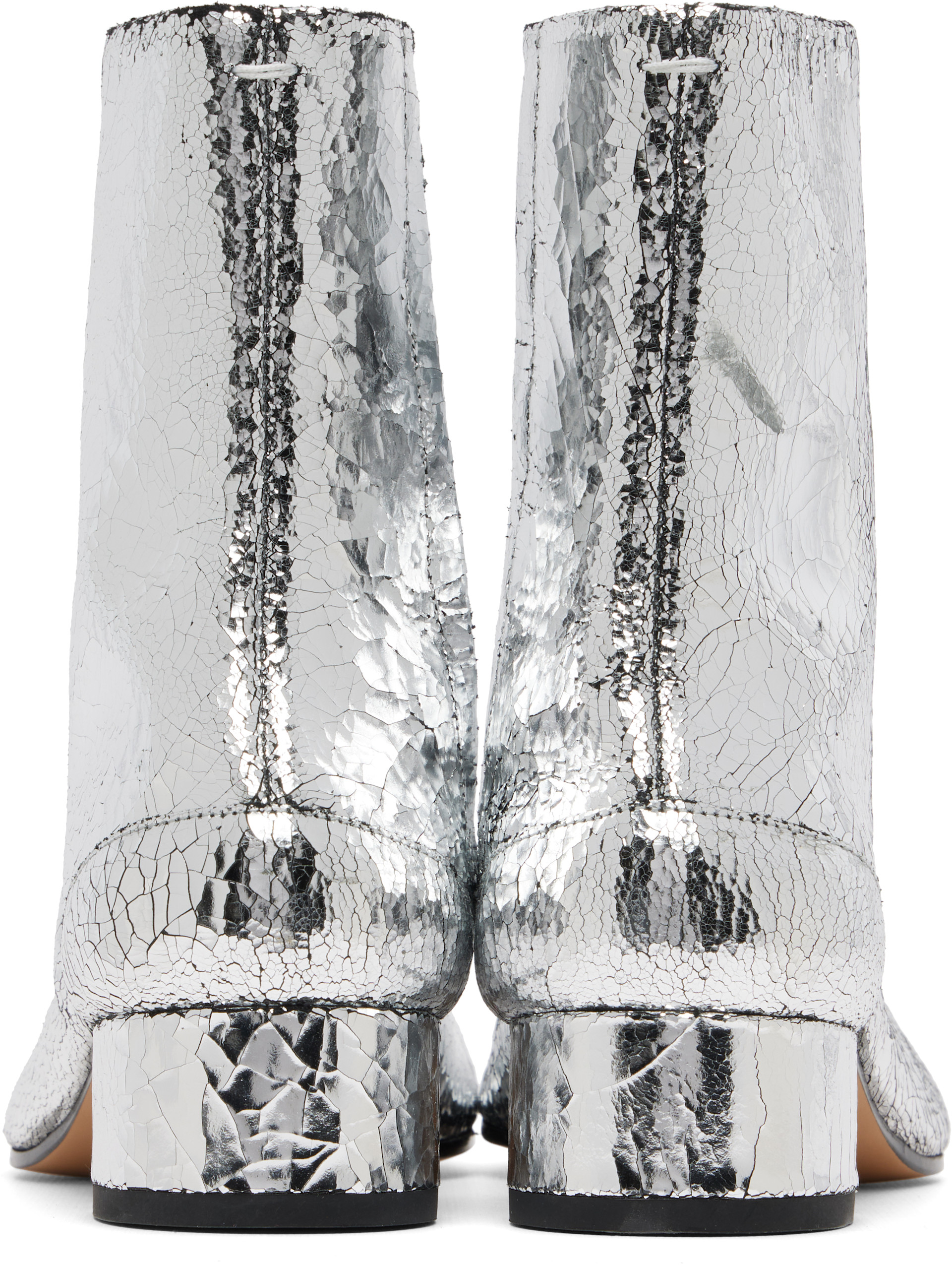 Maison Margiela: シルバー Tabi Mirror ブーツ | SSENSE 日本